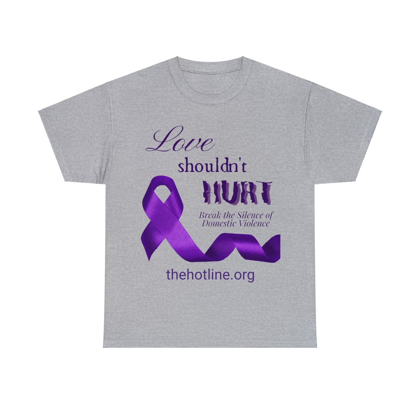 Love Shouldn't Hurt DVA Heavy Cotton Tee (Purple Graphic)
