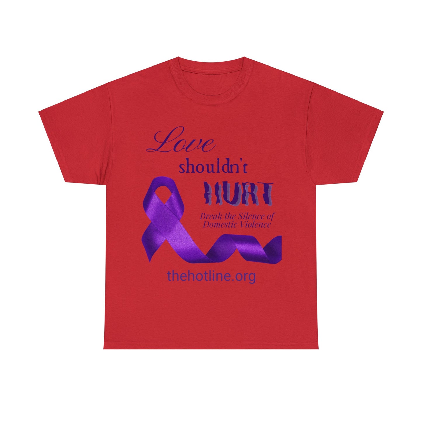 Love Shouldn't Hurt DVA Heavy Cotton Tee (Purple Graphic)