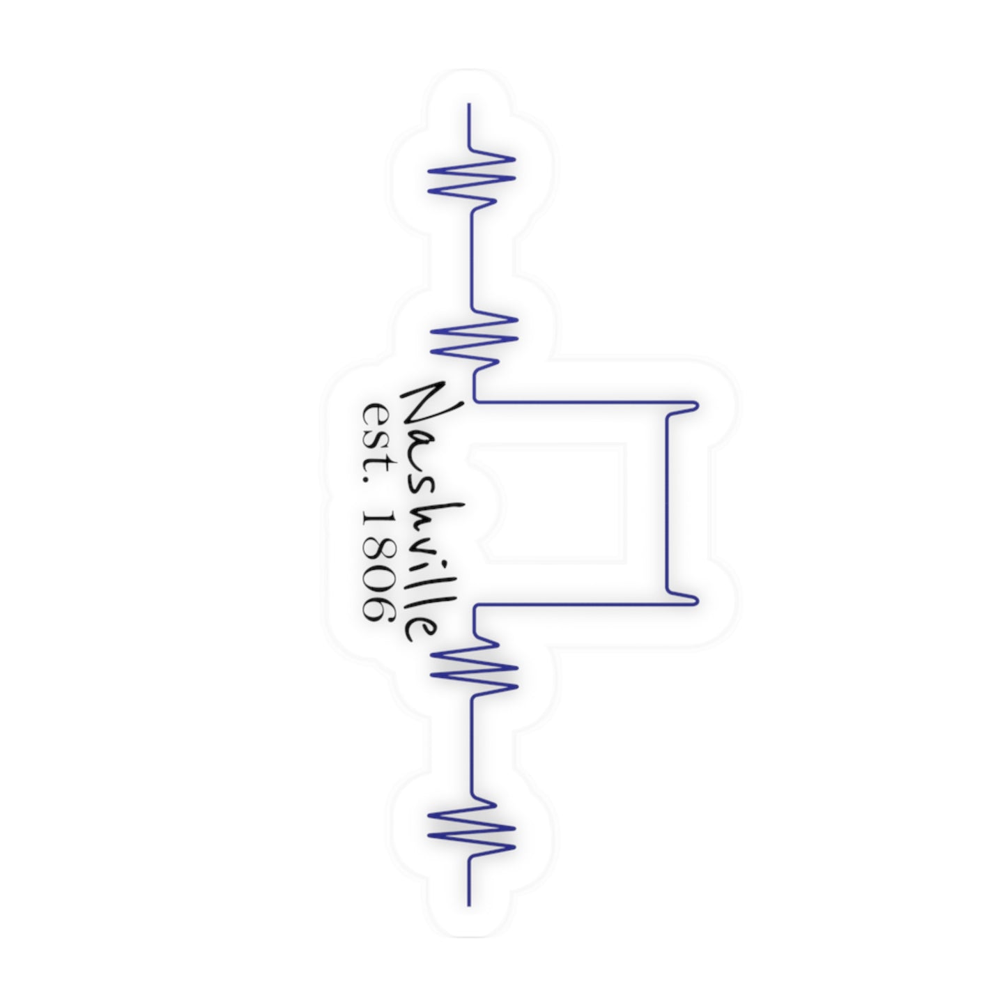 Nashville Heartbeat Kiss-Cut Vinyl Decals