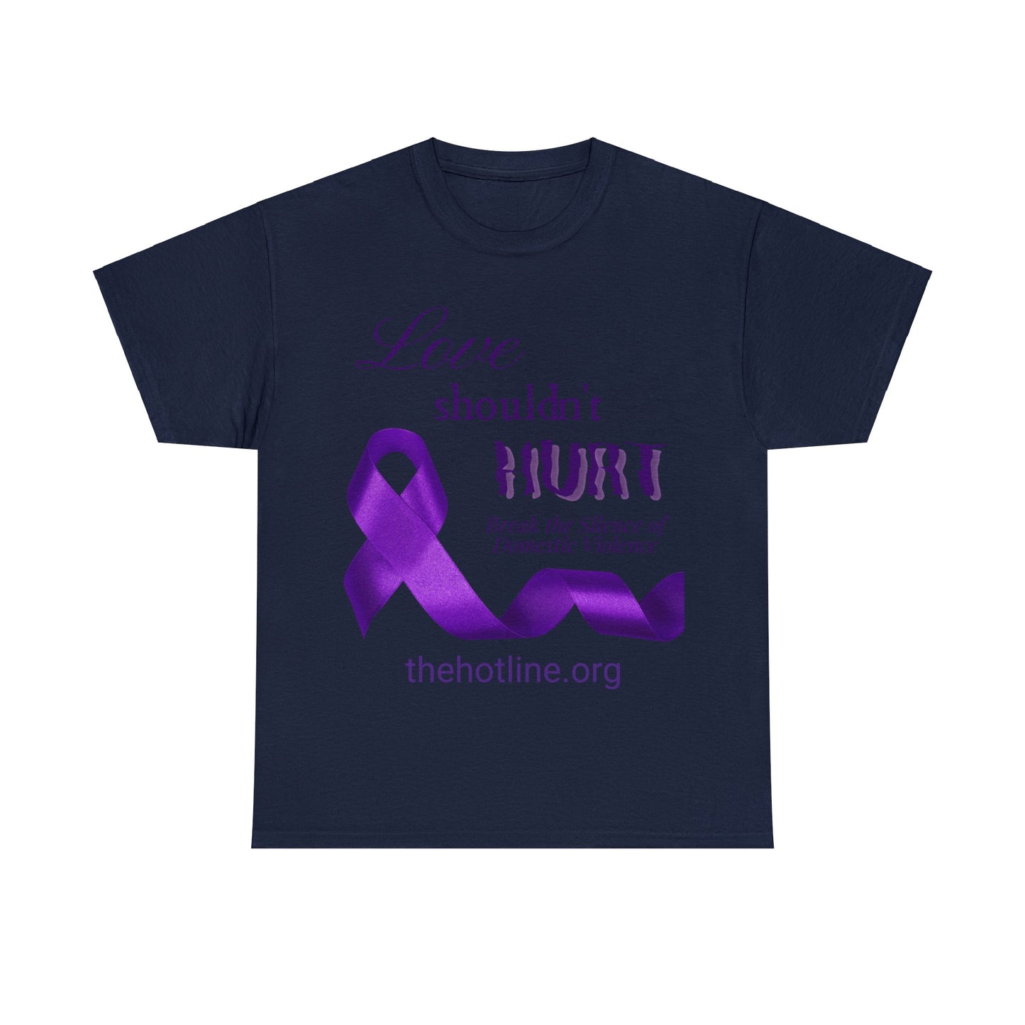 Love Shouldn't Hurt DVA Heavy Cotton Tee (Purple Graphic)