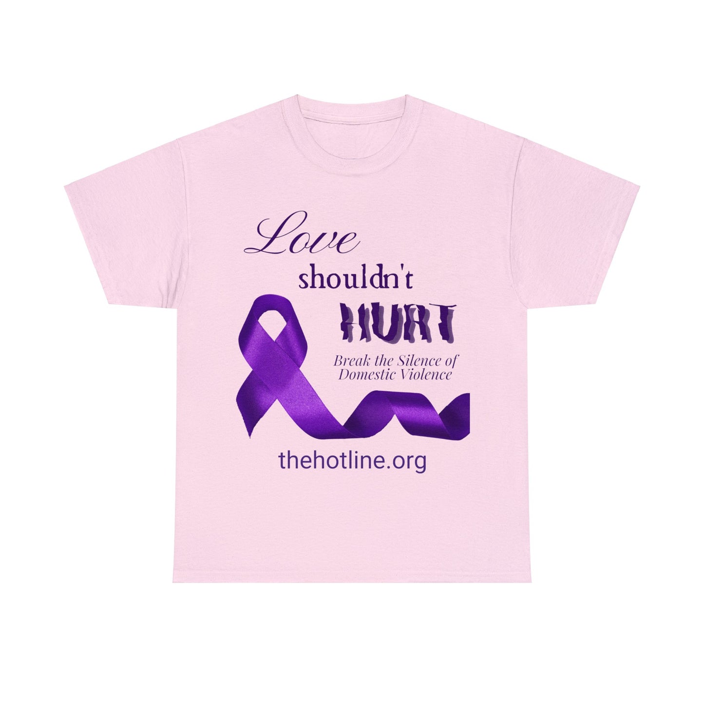 Love Shouldn't Hurt DVA Heavy Cotton Tee (Purple Graphic)