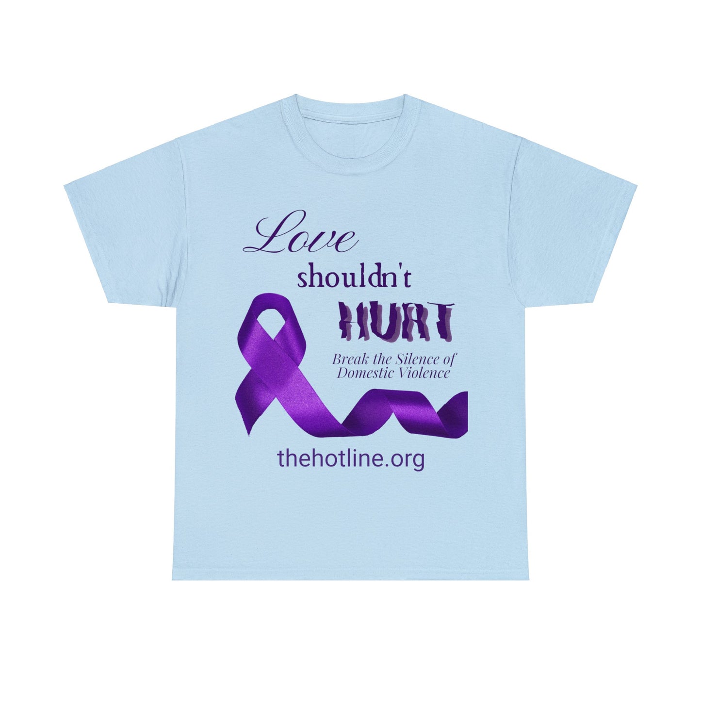 Love Shouldn't Hurt DVA Heavy Cotton Tee (Purple Graphic)