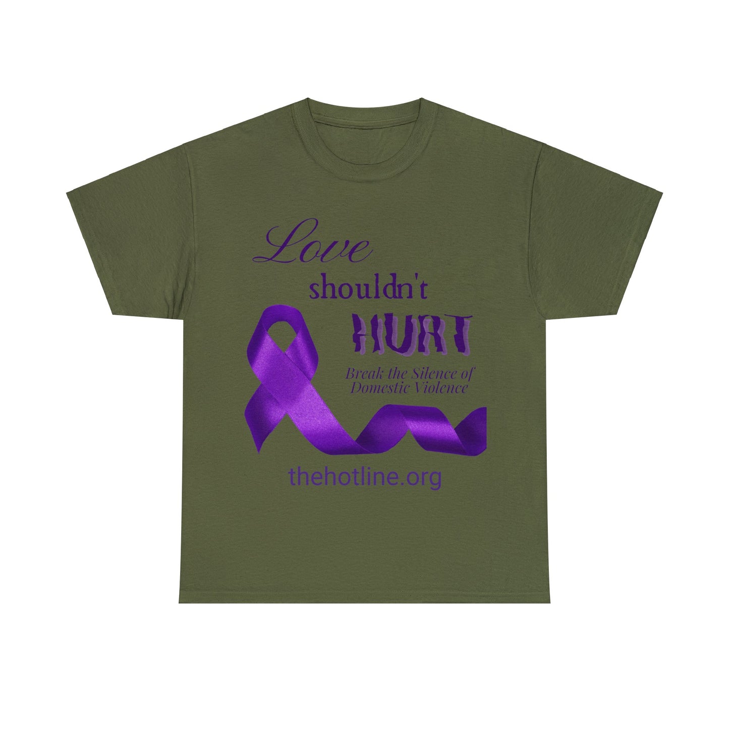 Love Shouldn't Hurt DVA Heavy Cotton Tee (Purple Graphic)