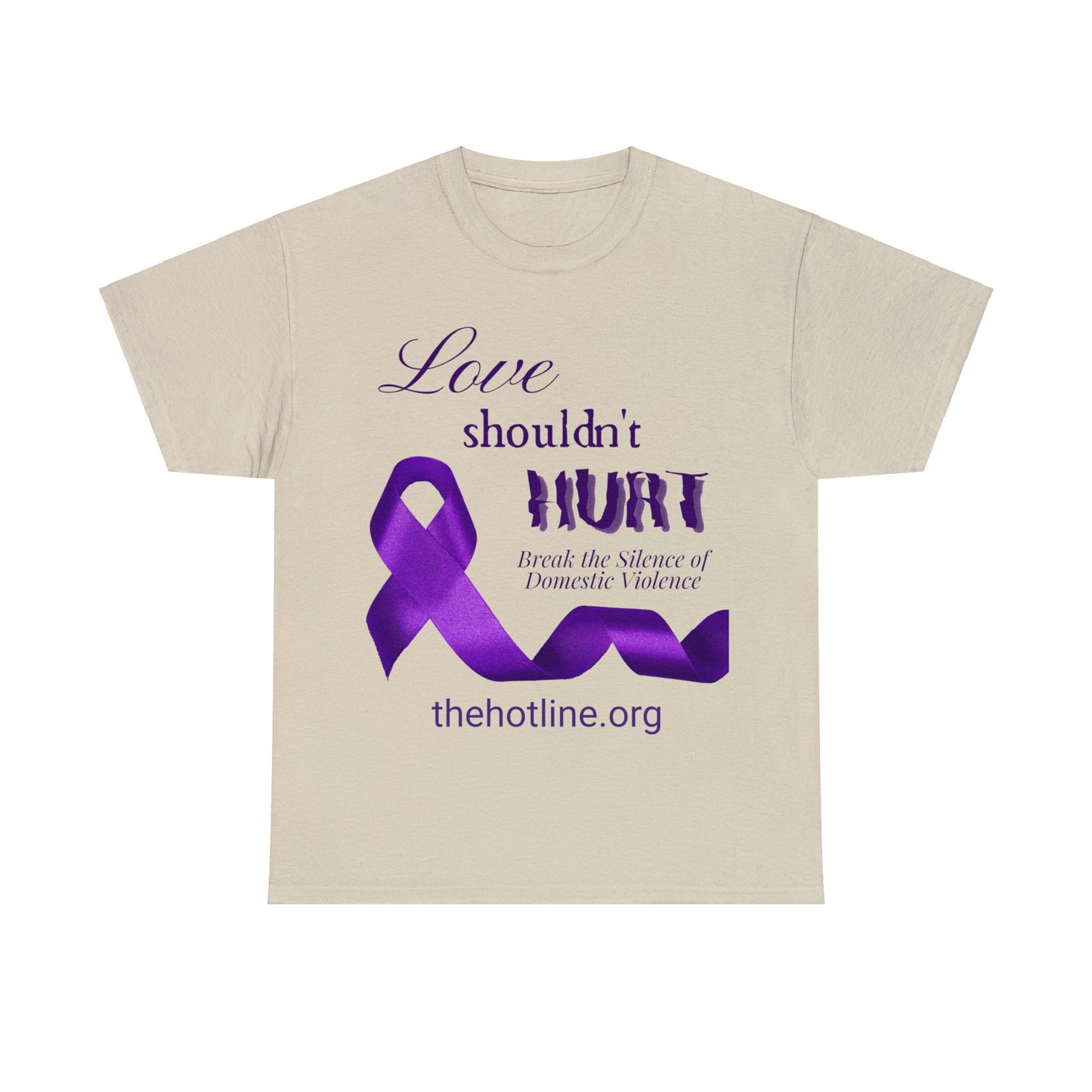 Love Shouldn't Hurt DVA Heavy Cotton Tee (Purple Graphic)