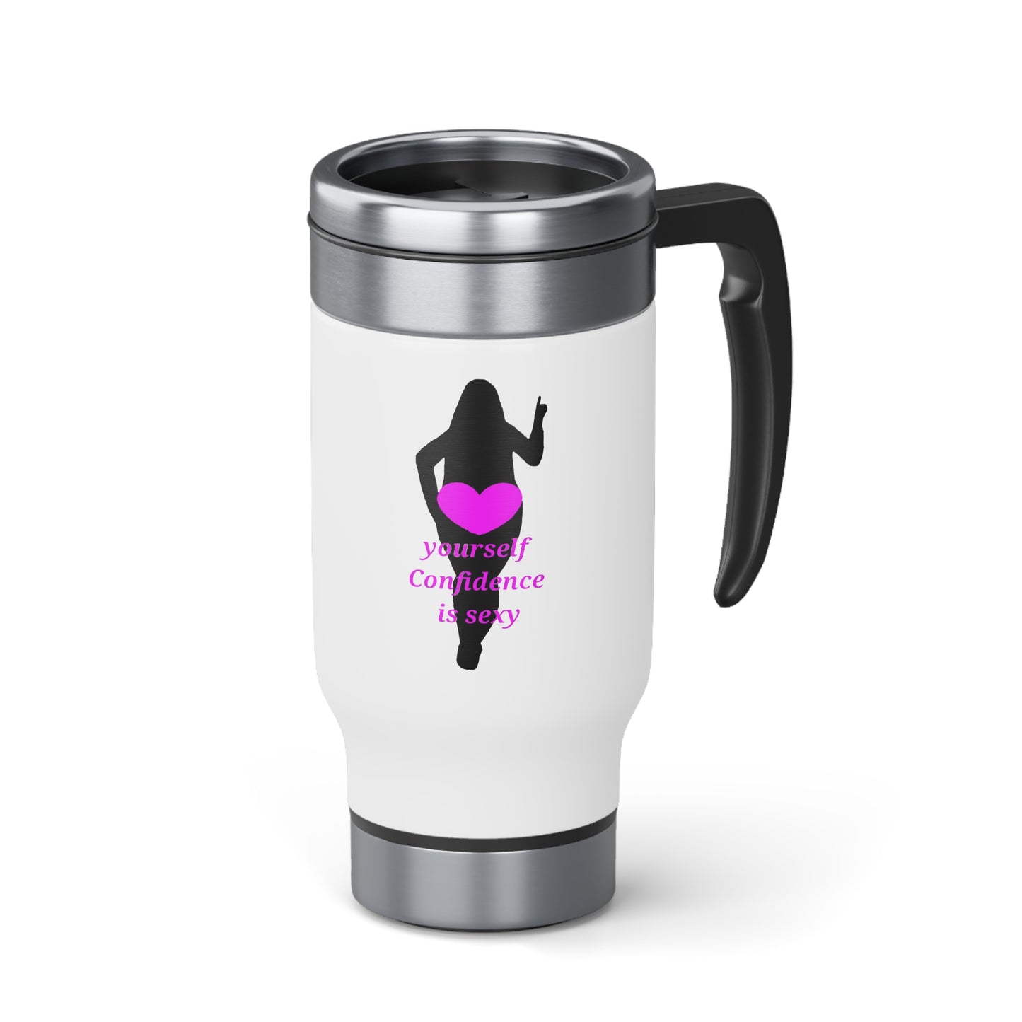 Love Yourself Stainless Steel Travel Mug with Handle, 14oz