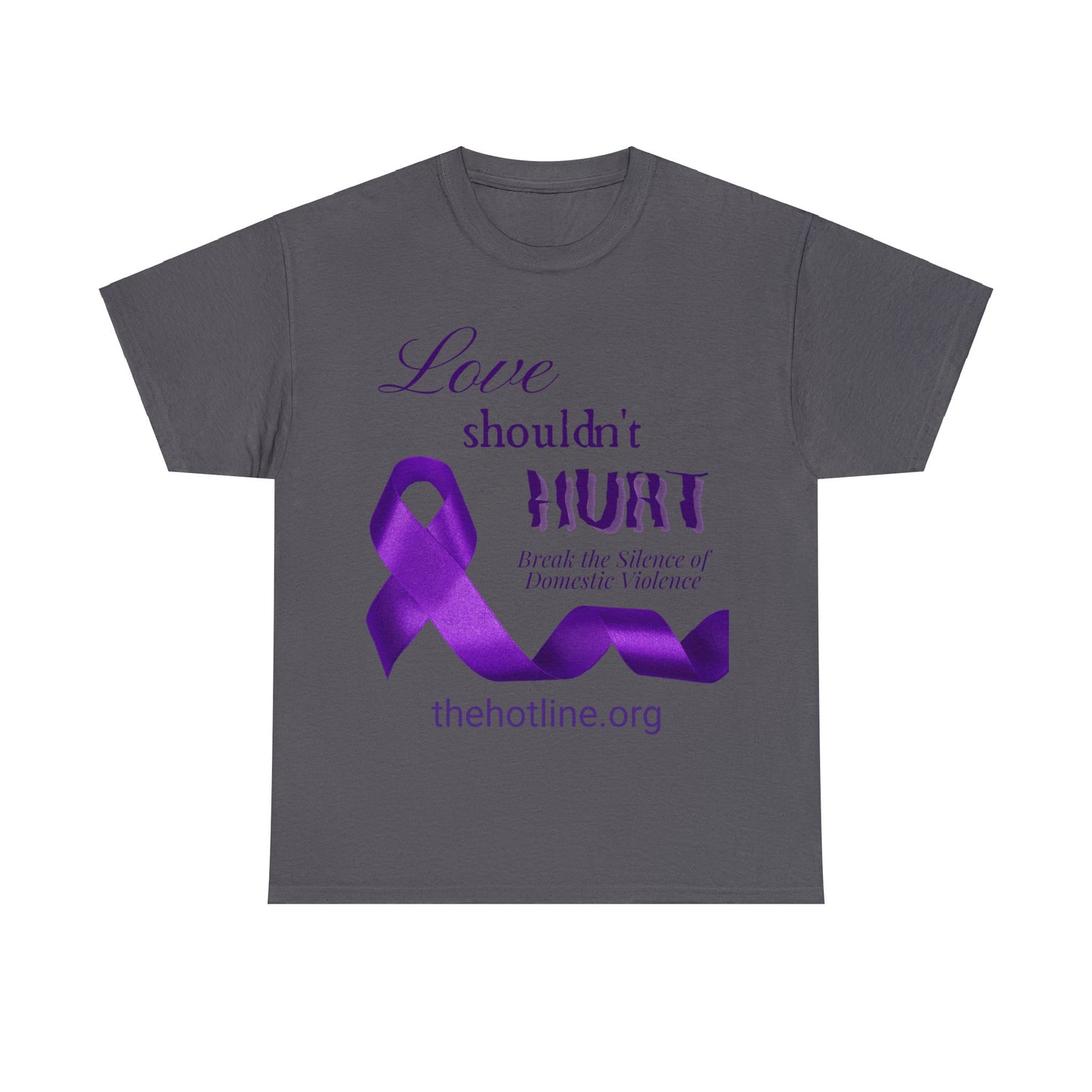 Love Shouldn't Hurt DVA Heavy Cotton Tee (Purple Graphic)