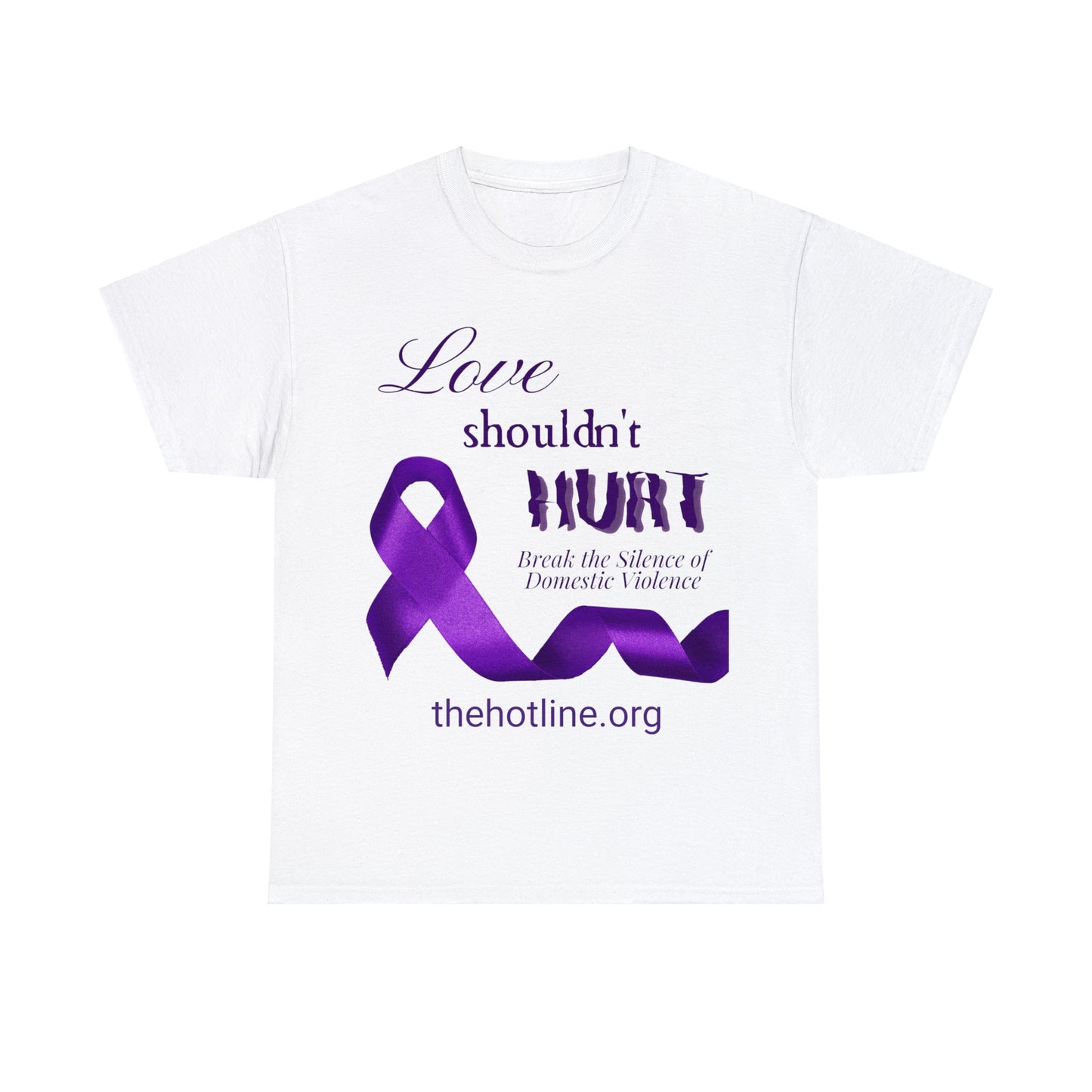 Love Shouldn't Hurt DVA Heavy Cotton Tee (Purple Graphic)