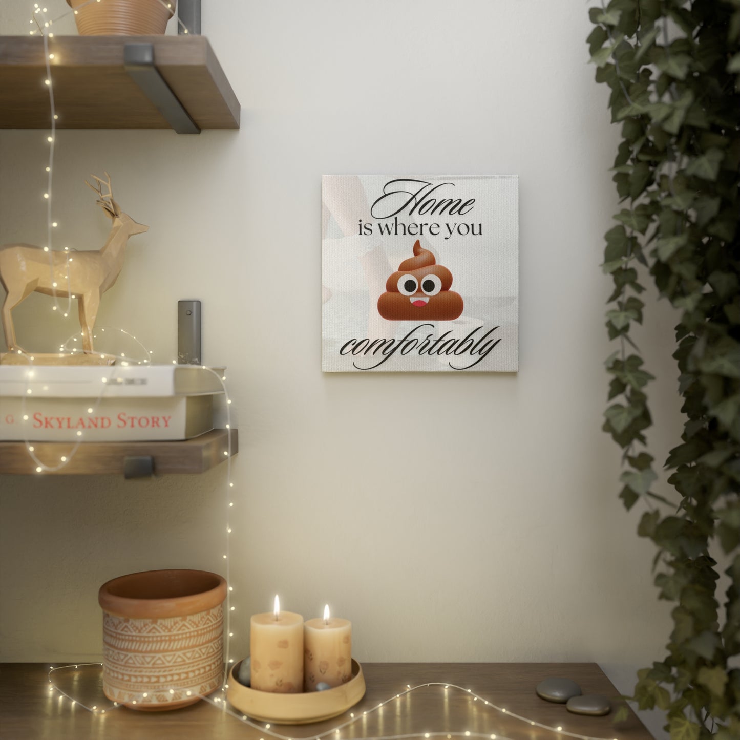 Poop Comfortably Canvas Photo Tile