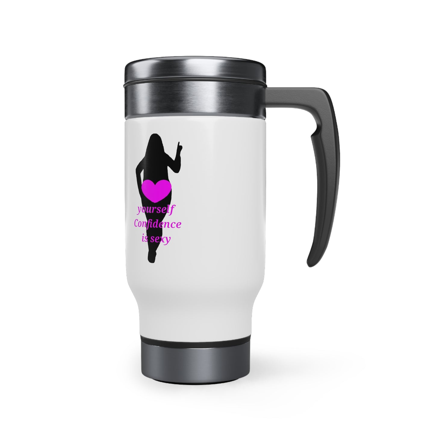 Love Yourself Stainless Steel Travel Mug with Handle, 14oz