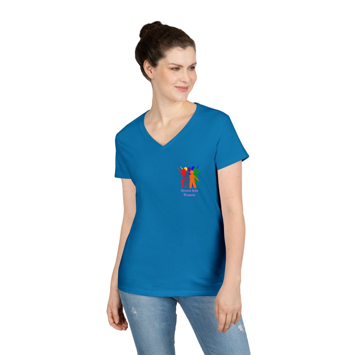 Grown Arse Women Group V-neck Tee
