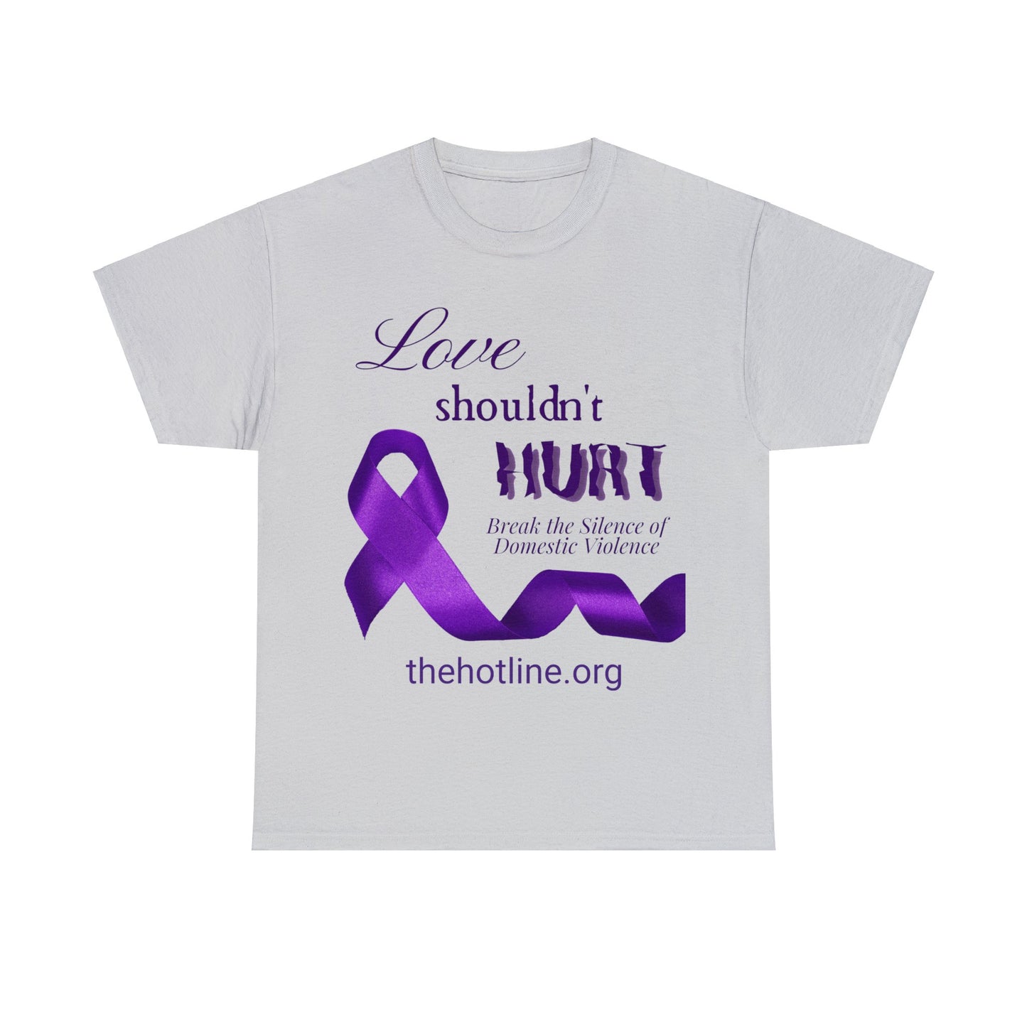 Love Shouldn't Hurt DVA Heavy Cotton Tee (Purple Graphic)
