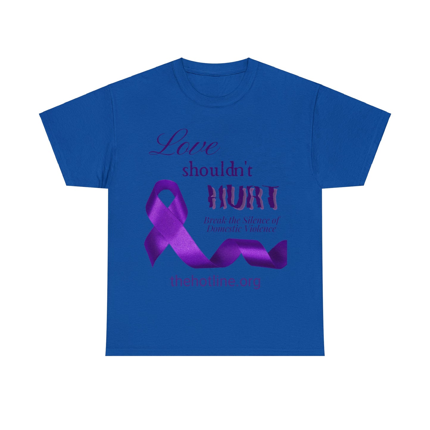 Love Shouldn't Hurt DVA Heavy Cotton Tee (Purple Graphic)