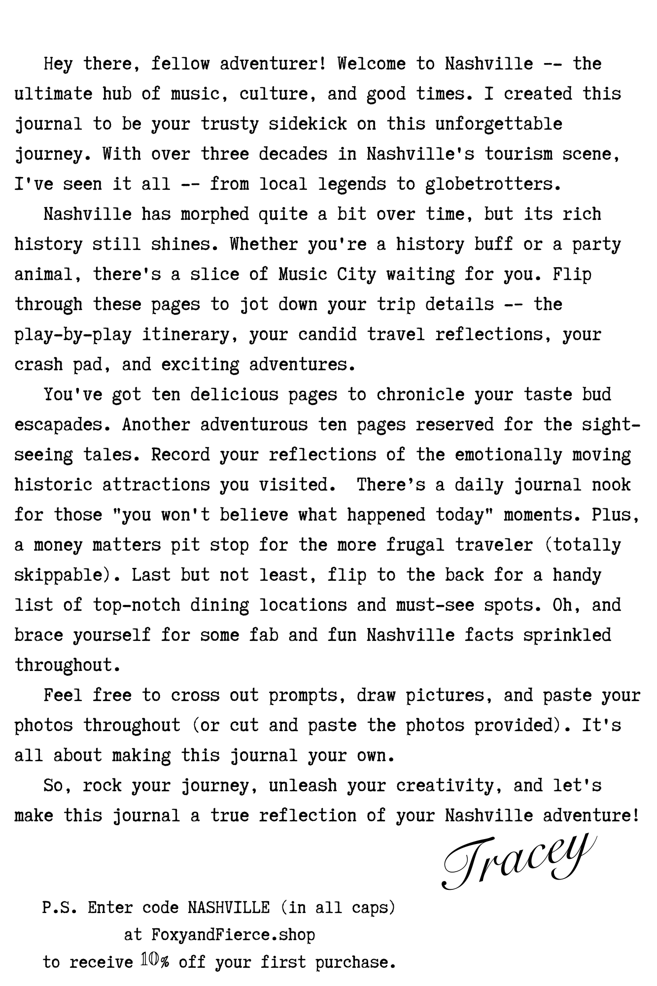 Best Seller - My Trip to Nashville Journal WRITABLE PDF