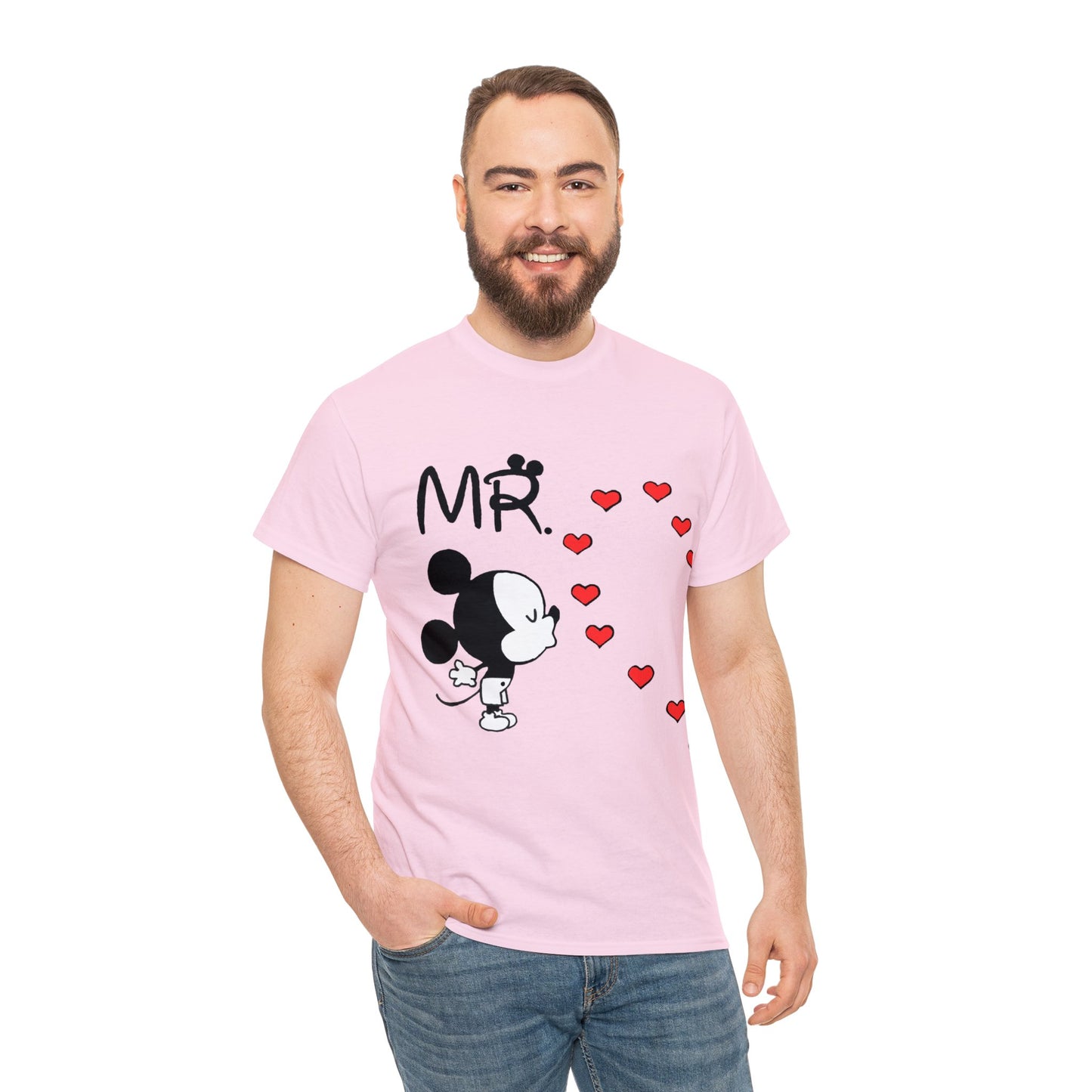 His/Hers - Mr. Mickey Mouse Unisex Heavy Cotton Tee (Black Graphic)