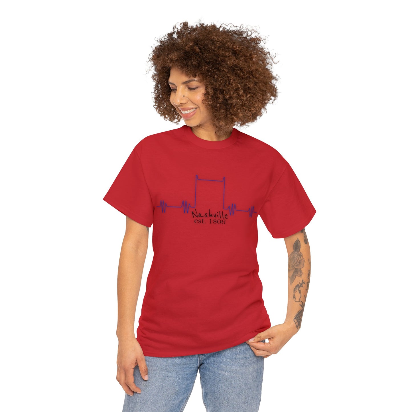 Nashville - Nashville Heartbeat Unisex Heavy Cotton Tee