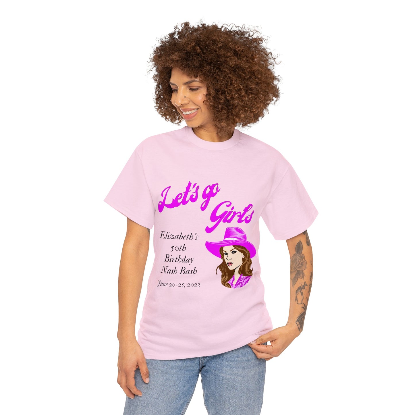 Personalized -- Let's Go Girls Heavy Cotton Tee