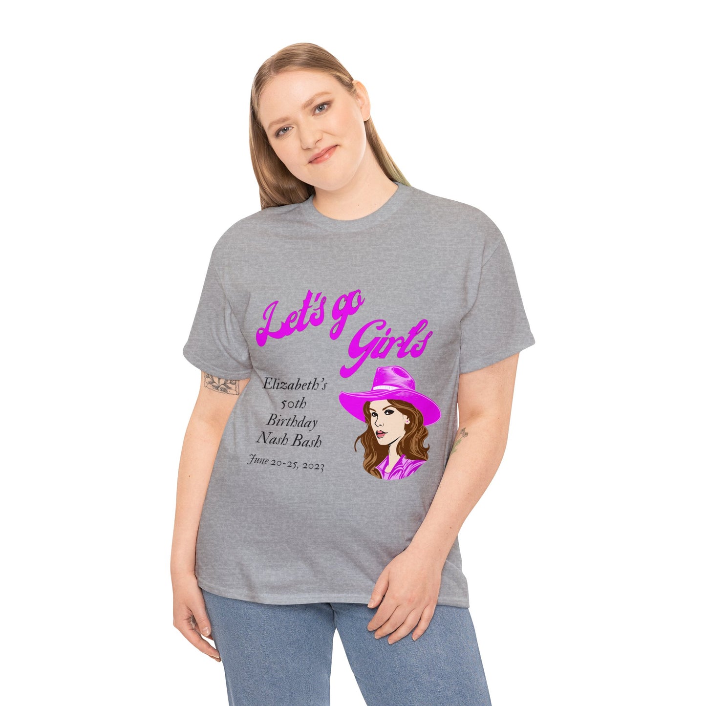 Personalized -- Let's Go Girls Heavy Cotton Tee