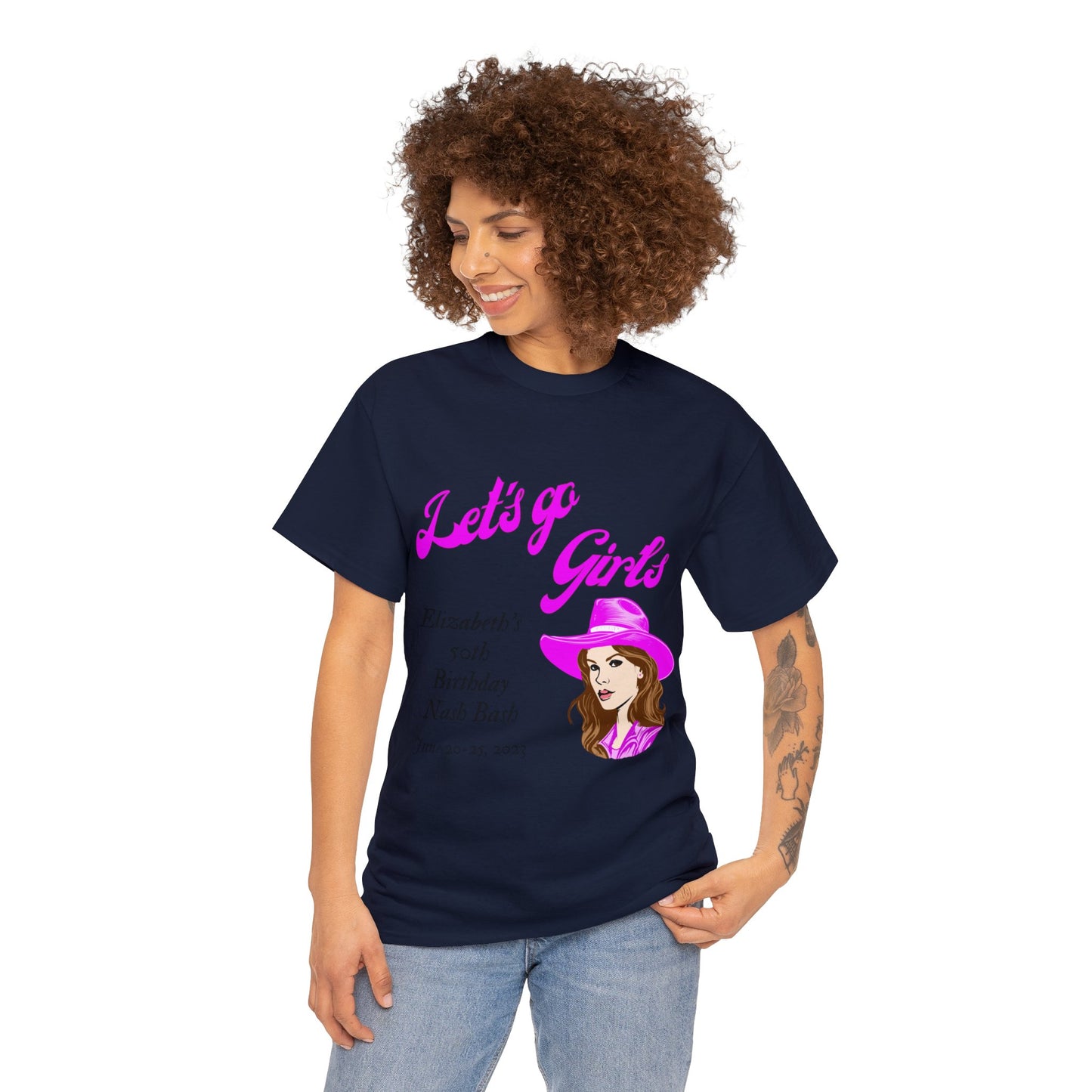 Personalized -- Let's Go Girls Heavy Cotton Tee