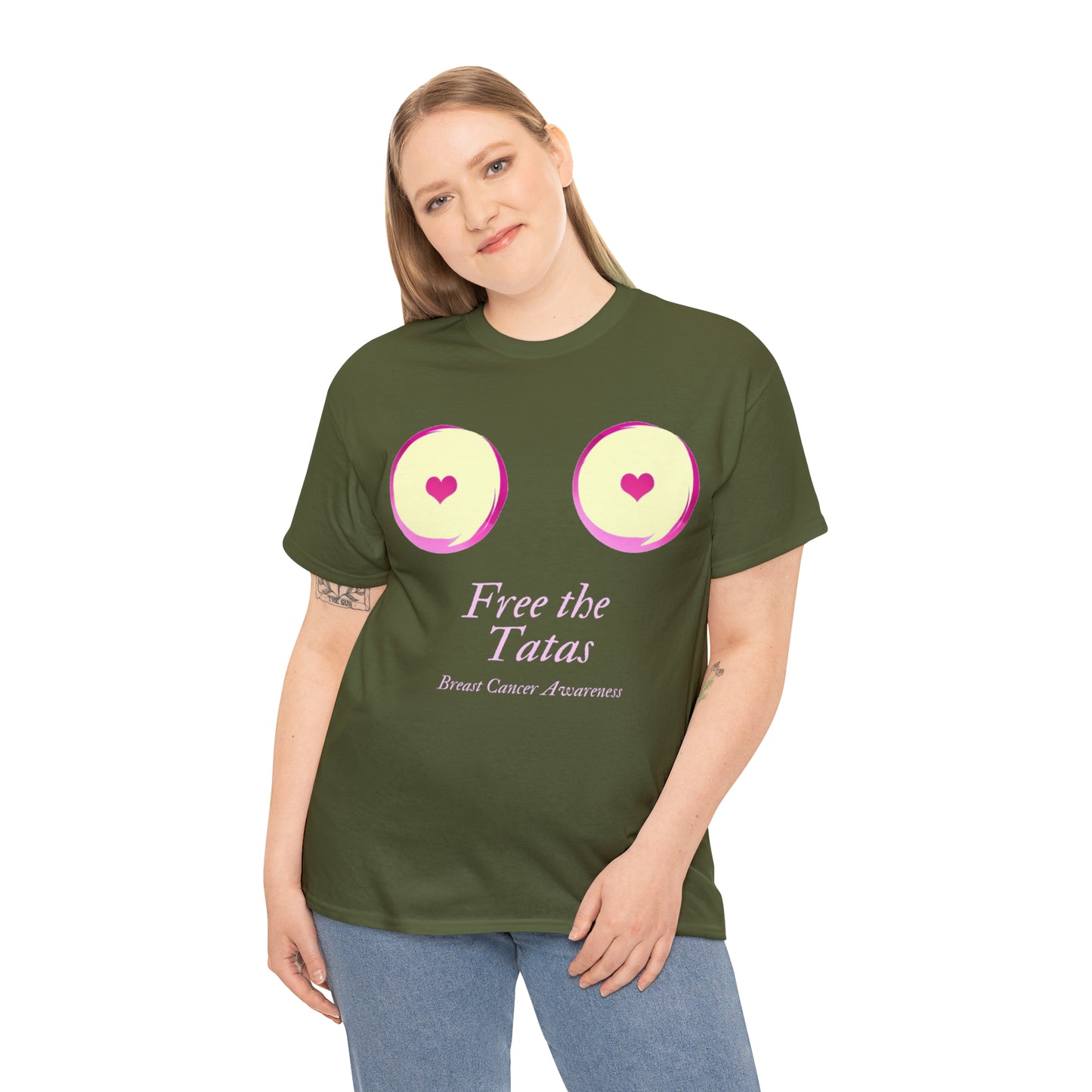 Free the Tatas Heavy Cotton Tee (White Graphic)