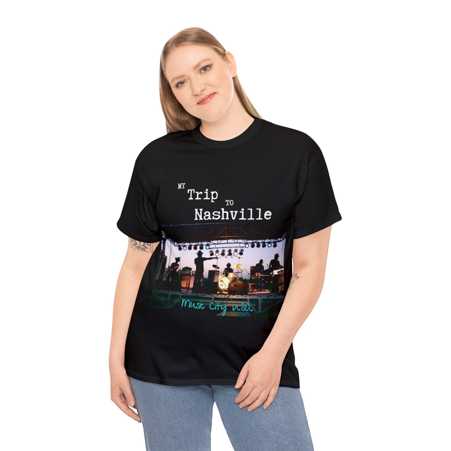 Nashville - My Trip to Nashville Unisex Heavy Cotton Tee (White Graphic)