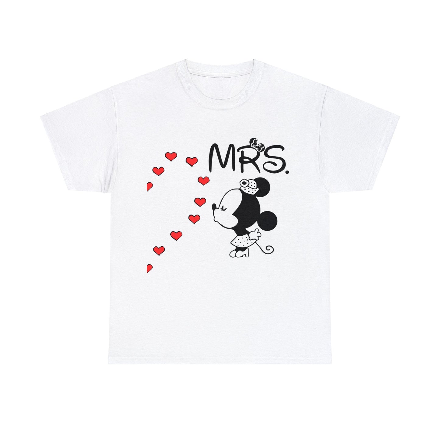 His/Hers - Mrs. Minnie Mouse Unisex Heavy Cotton Tee (Black Graphic)