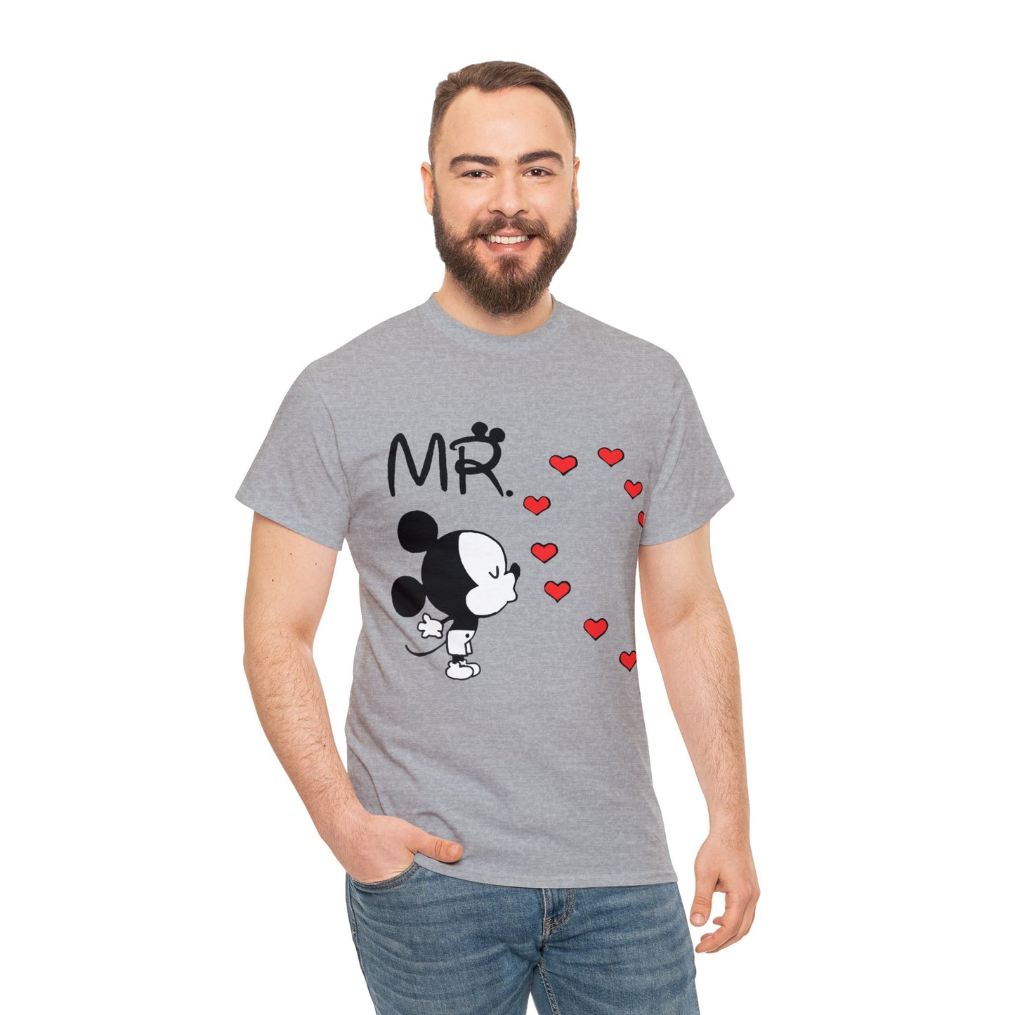 His/Hers - Mr. Mickey Mouse Unisex Heavy Cotton Tee (Black Graphic)