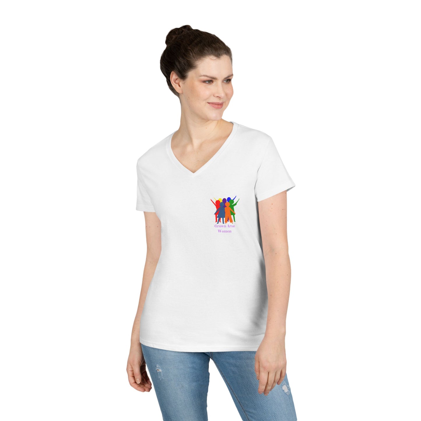 E. Grown Arse Women Group V-neck Tee
