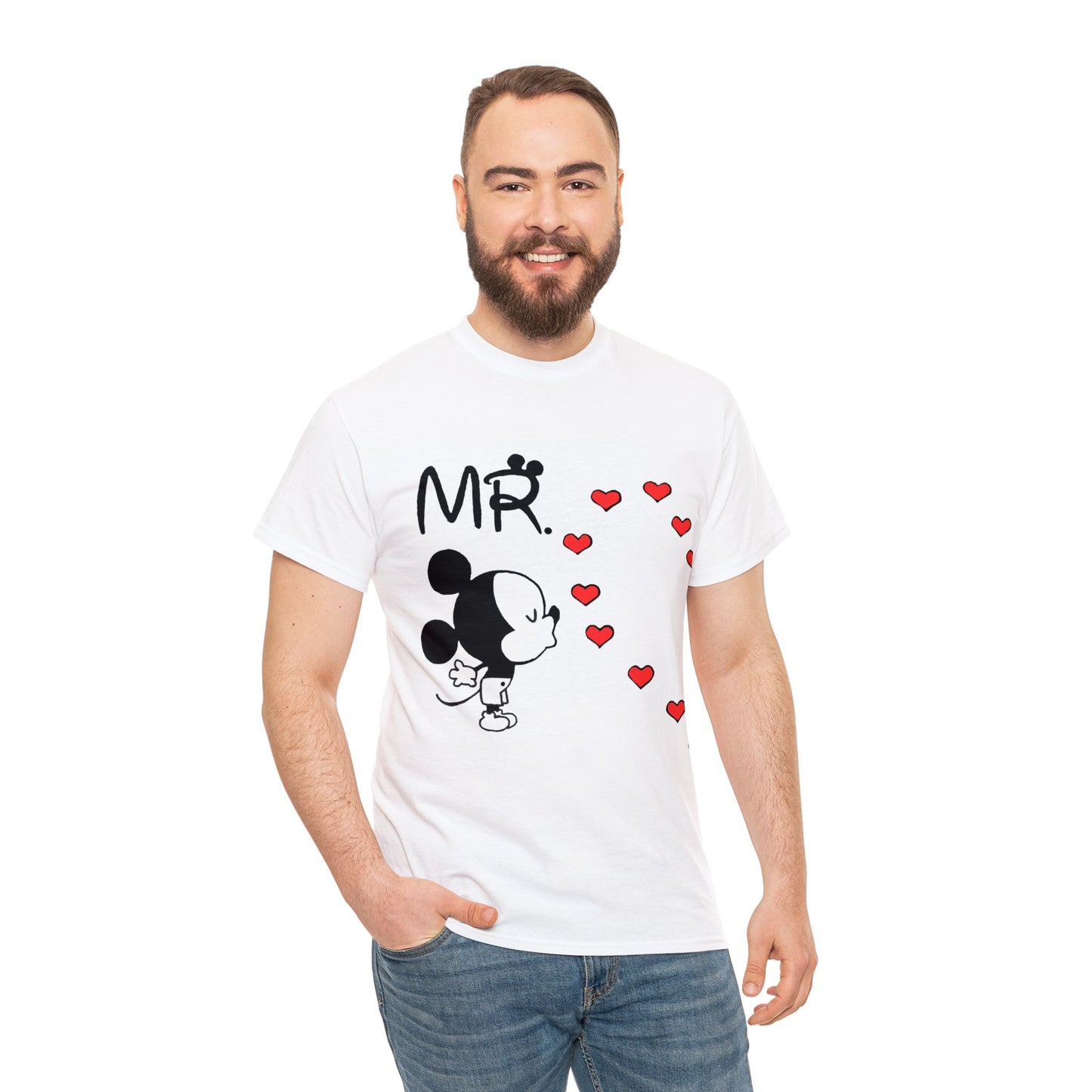 His/Hers - Mr. Mickey Mouse Unisex Heavy Cotton Tee (Black Graphic)