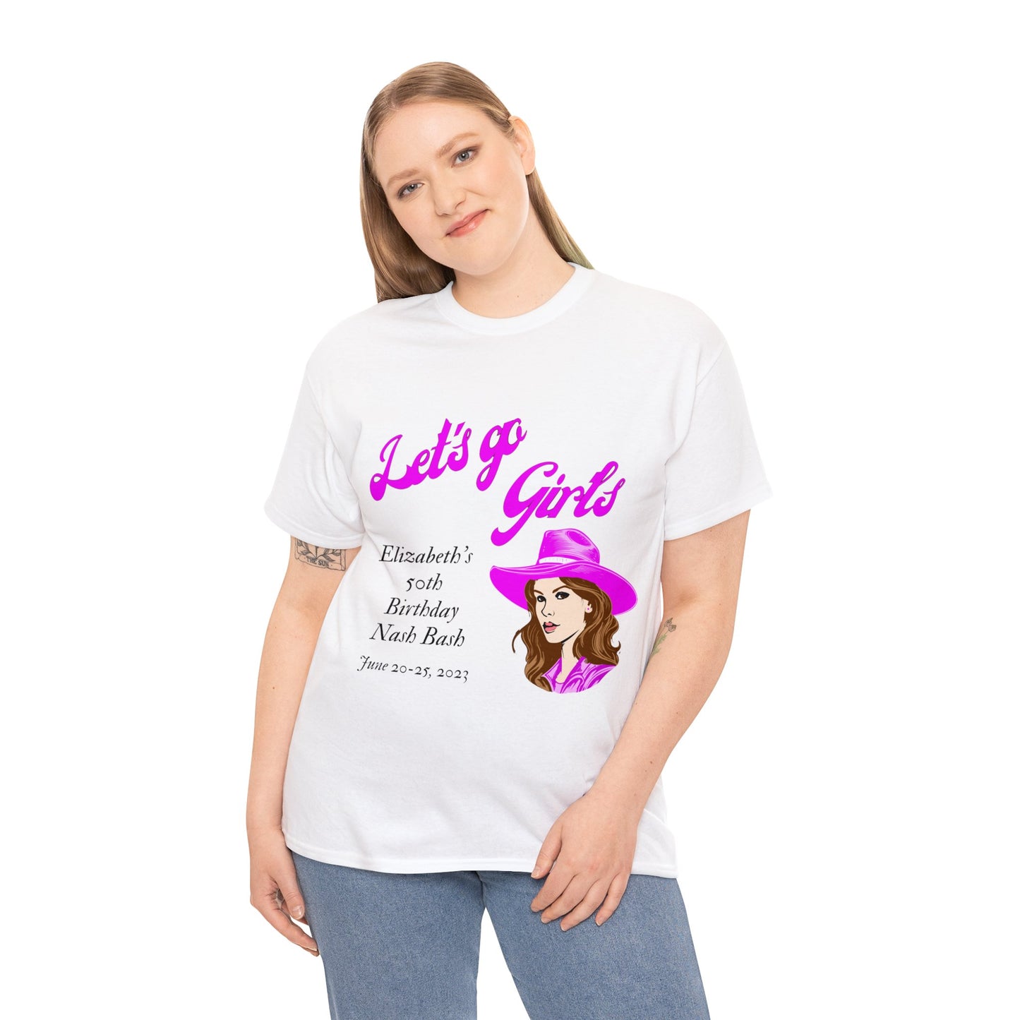 Personalized -- Let's Go Girls Heavy Cotton Tee