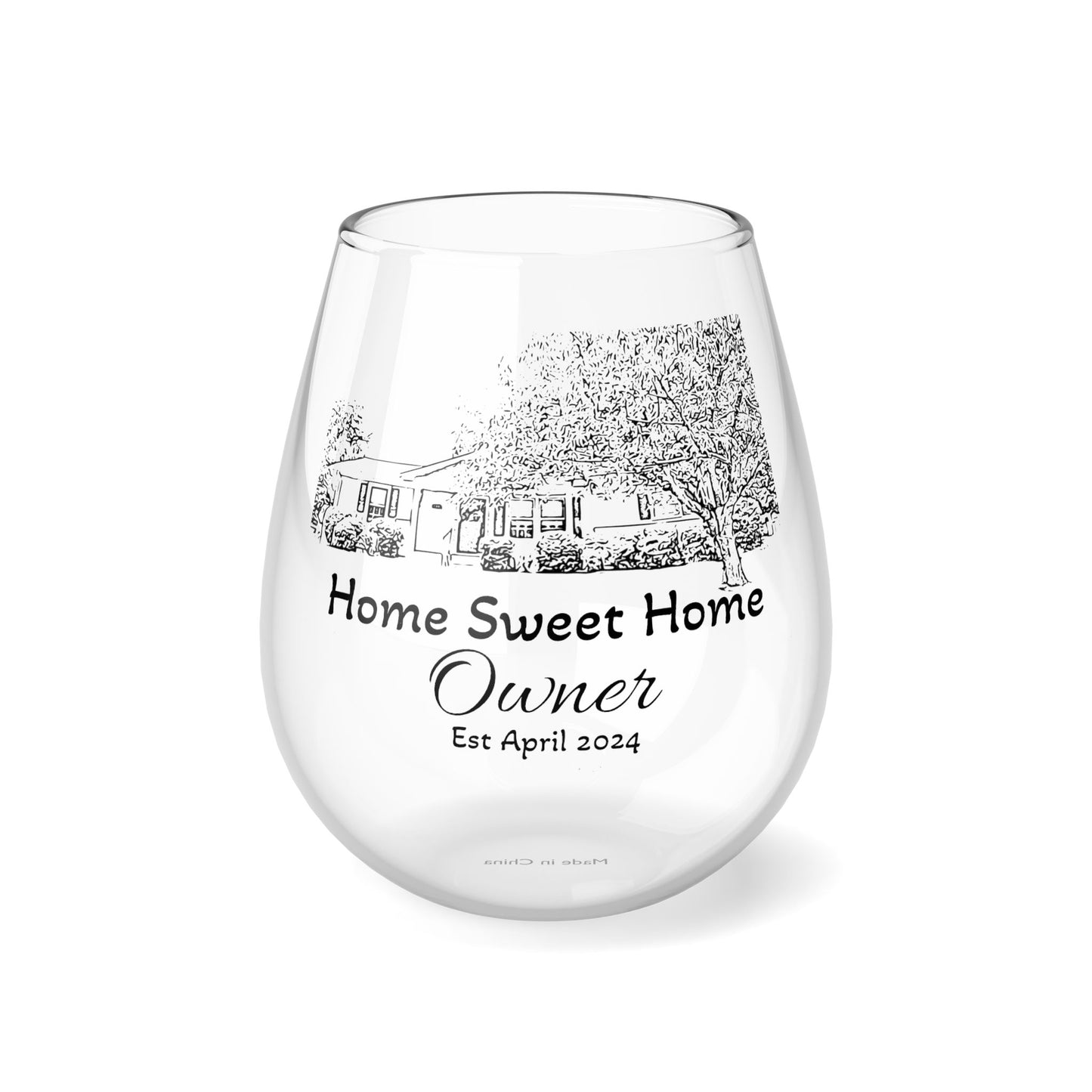 Sketch of Home HSH Owners Stemless Wine Glass, 11.75oz