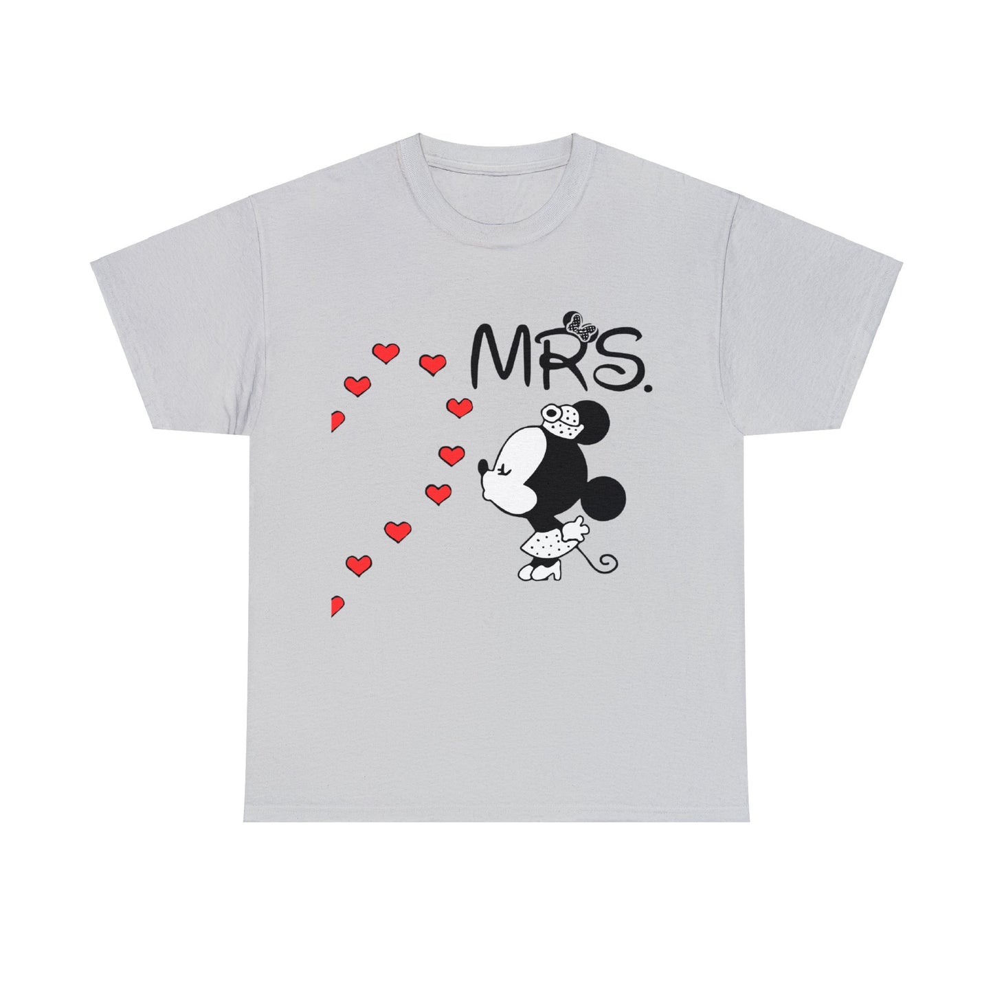 His/Hers - Mrs. Minnie Mouse Unisex Heavy Cotton Tee (Black Graphic)