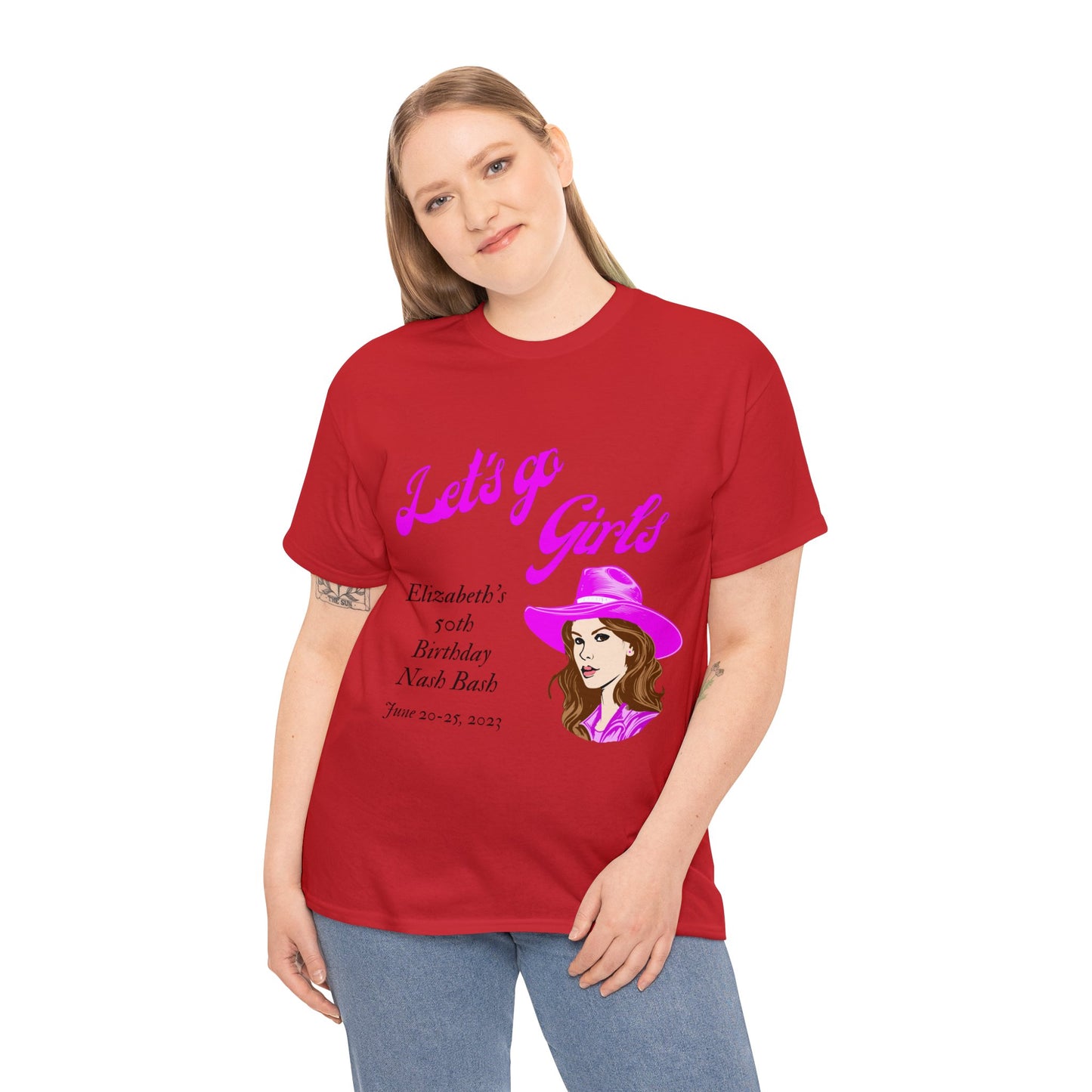 Personalized -- Let's Go Girls Heavy Cotton Tee