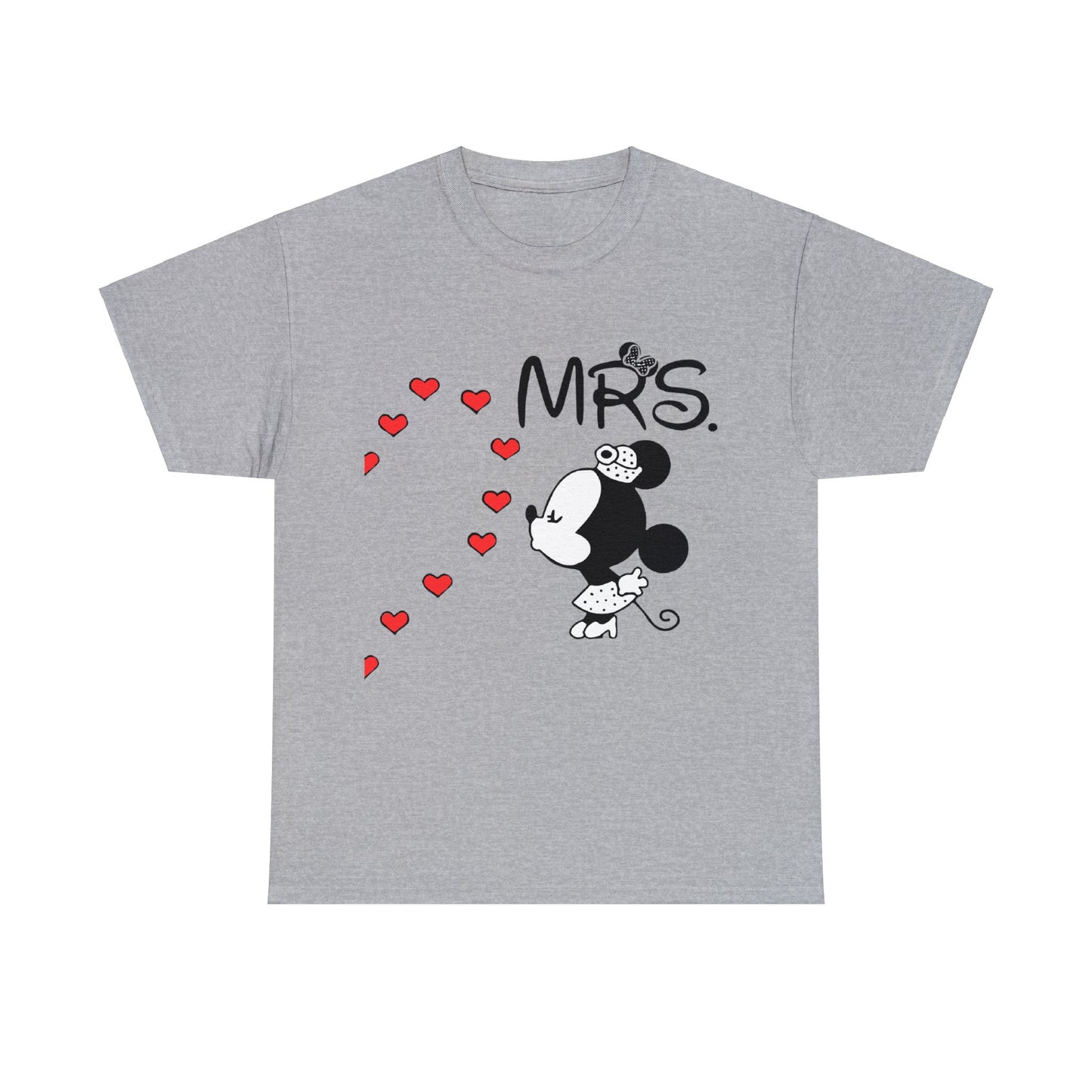 His/Hers - Mrs. Minnie Mouse Unisex Heavy Cotton Tee (Black Graphic)