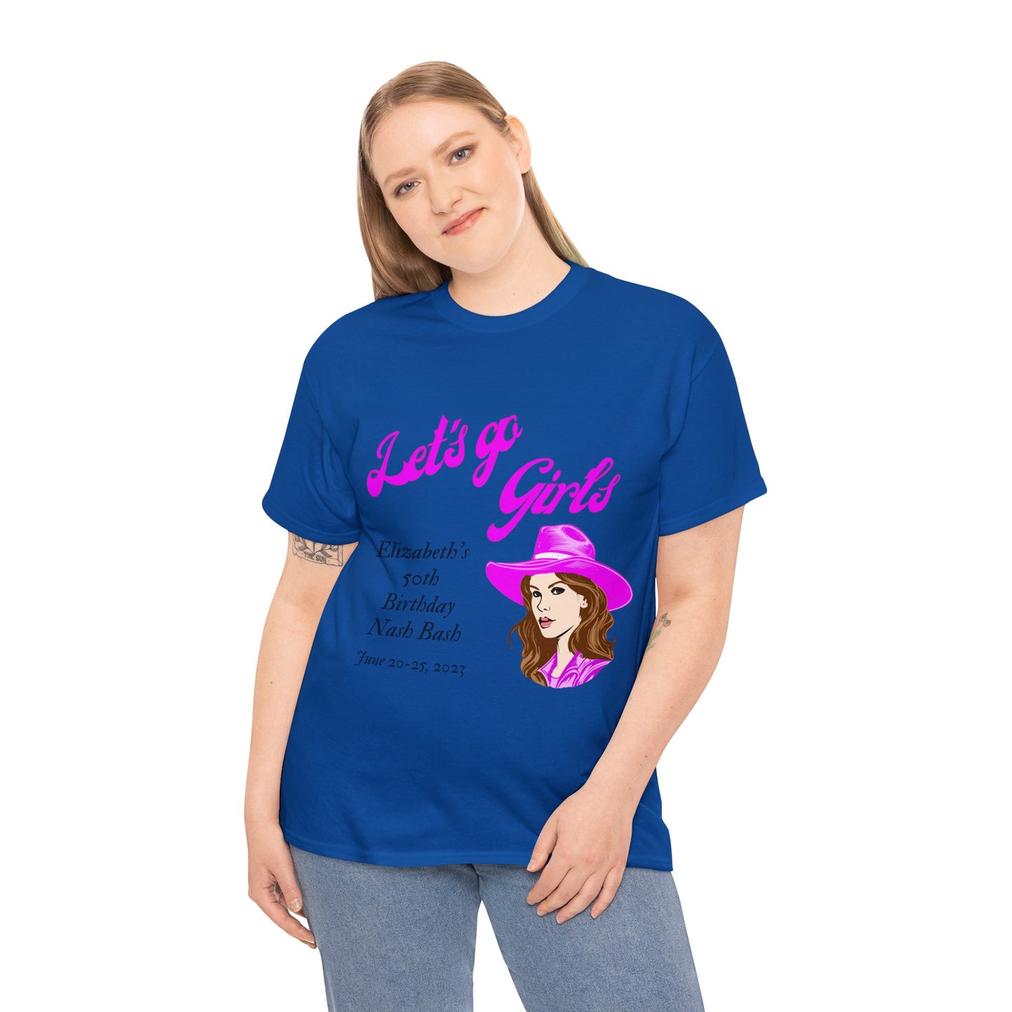 Personalized -- Let's Go Girls Heavy Cotton Tee