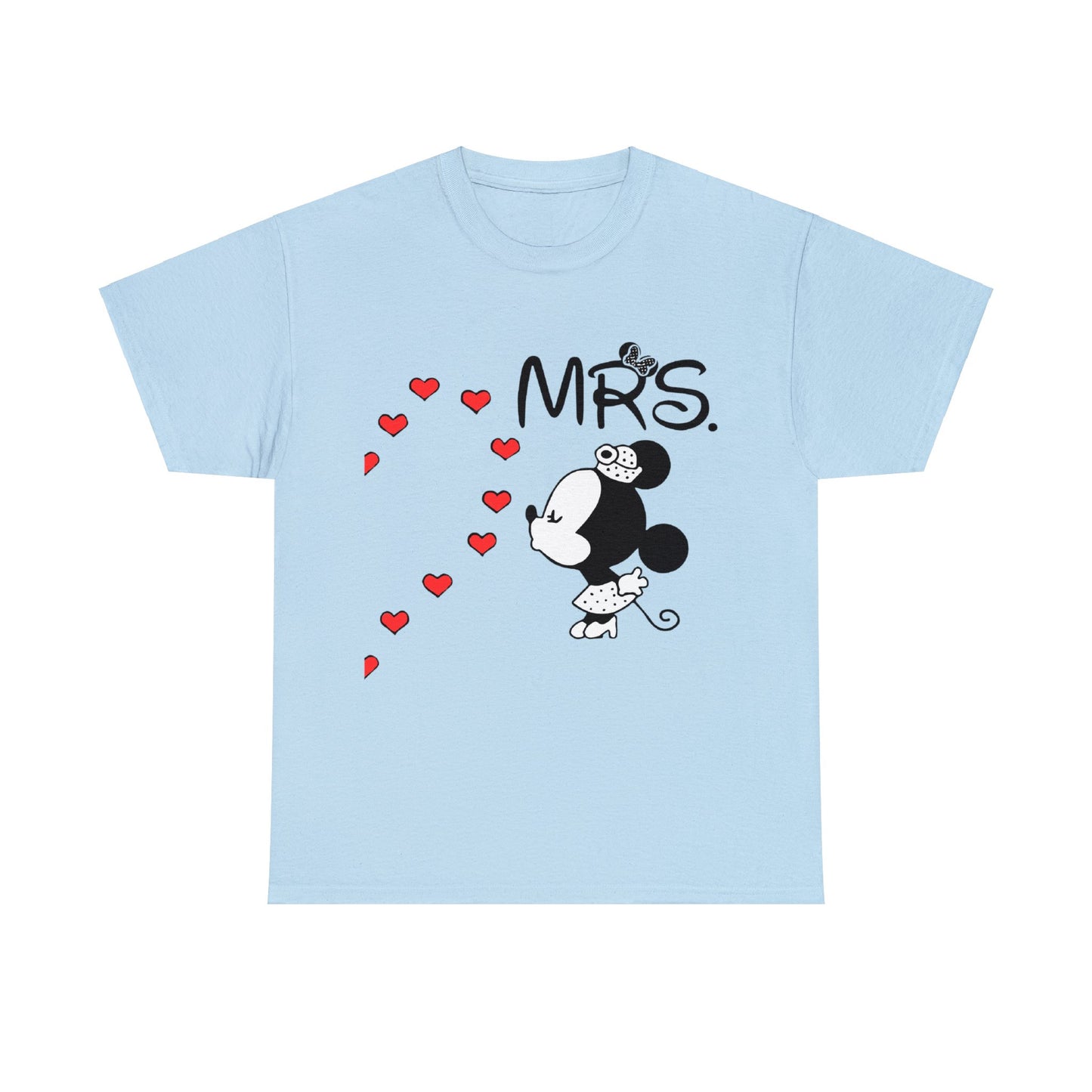 His/Hers - Mrs. Minnie Mouse Unisex Heavy Cotton Tee (Black Graphic)