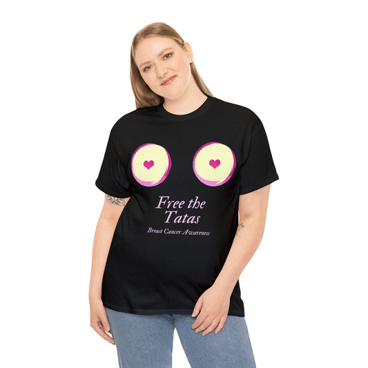 Free the Tatas Heavy Cotton Tee (White Graphic)