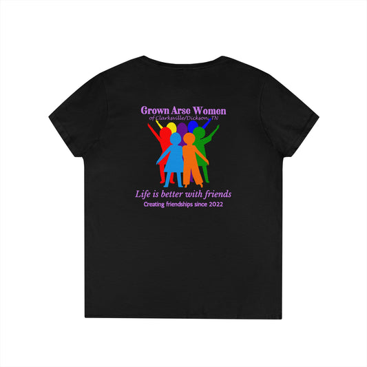 E. Grown Arse Women Group V-neck Tee