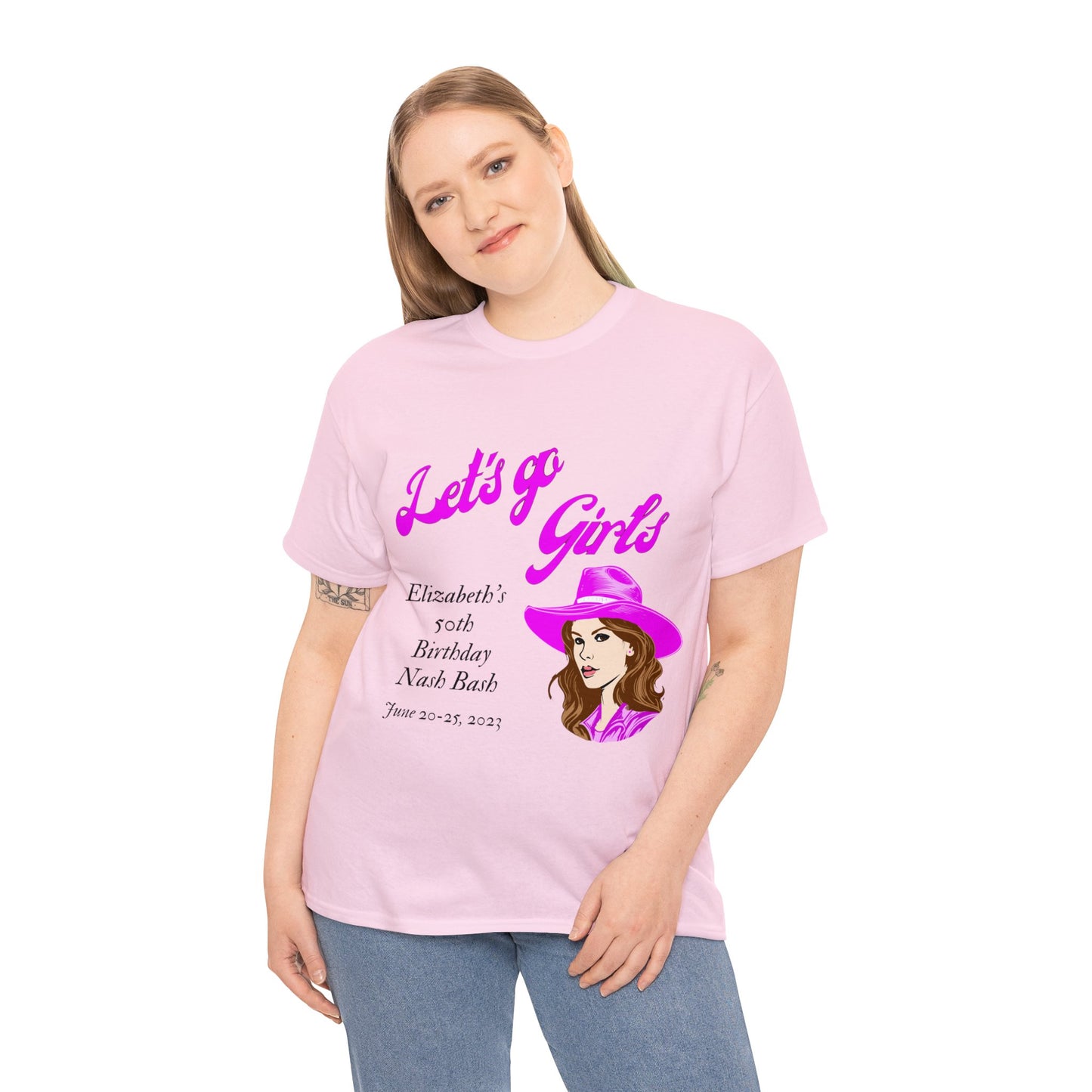 Personalized -- Let's Go Girls Heavy Cotton Tee