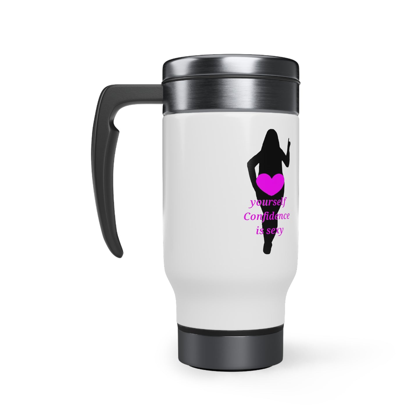 Love Yourself Stainless Steel Travel Mug with Handle, 14oz