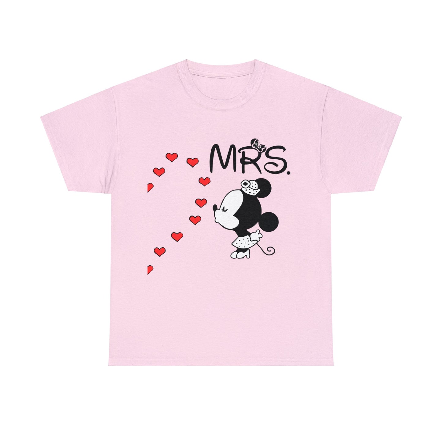 His/Hers - Mrs. Minnie Mouse Unisex Heavy Cotton Tee (Black Graphic)