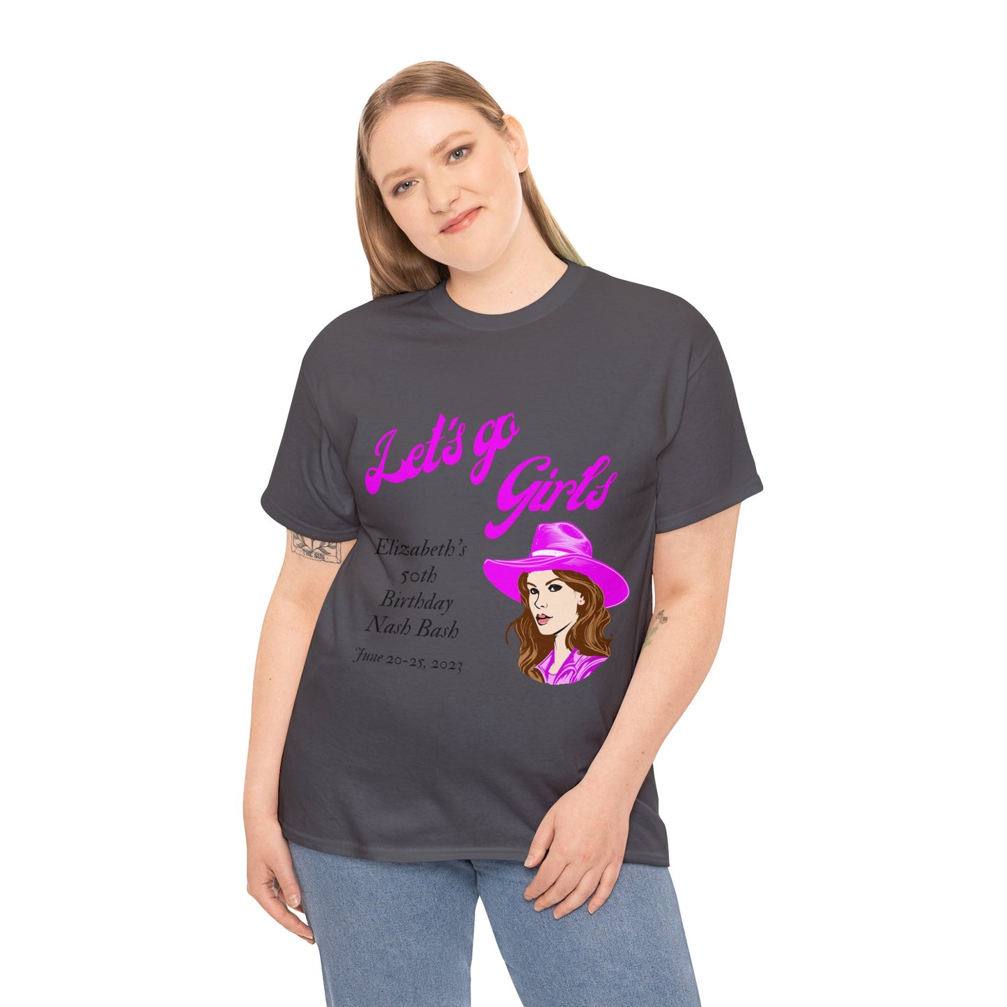 Personalized -- Let's Go Girls Heavy Cotton Tee