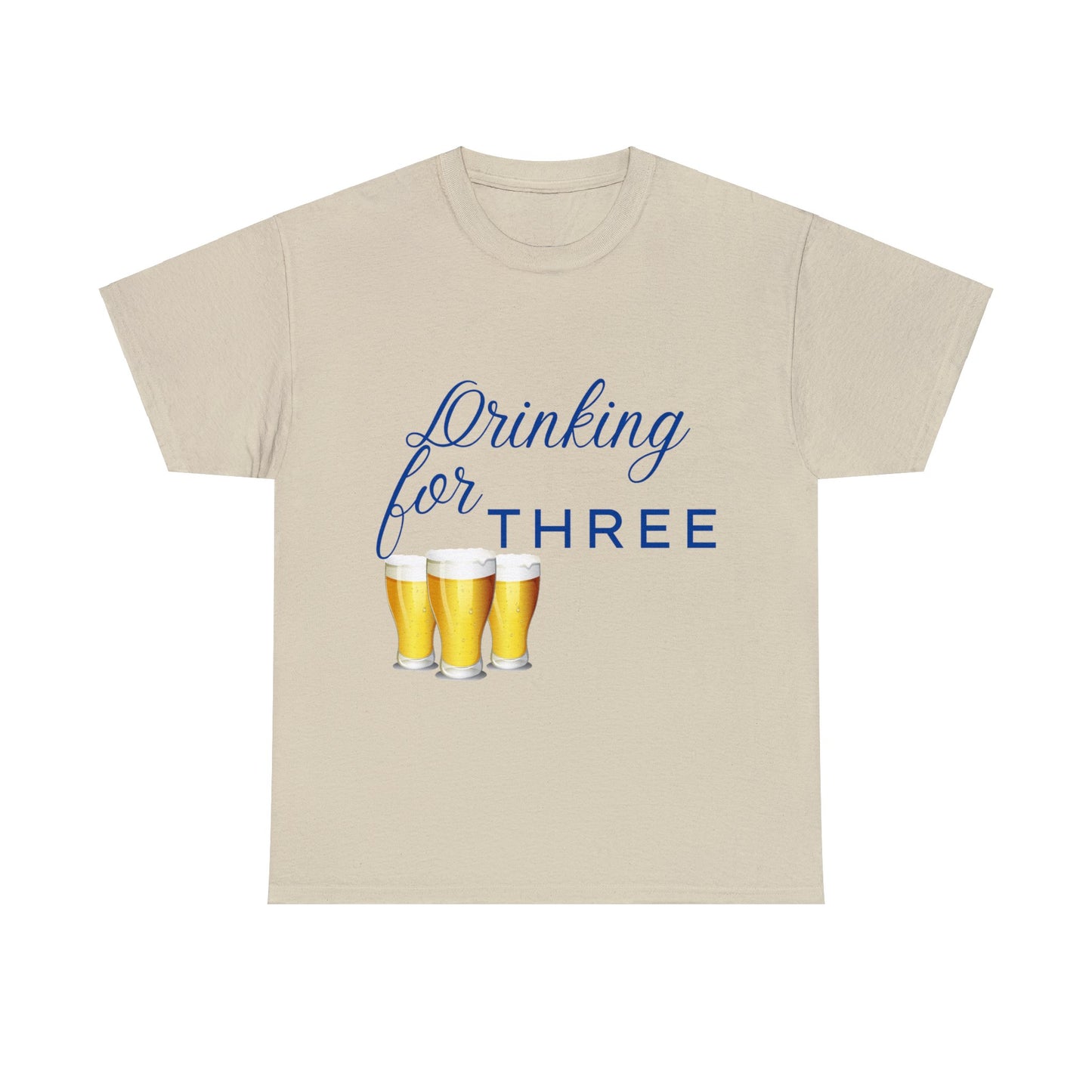 His/Hers - Drinking for Three Unisex Heavy Cotton Tee (Blue Graphic)