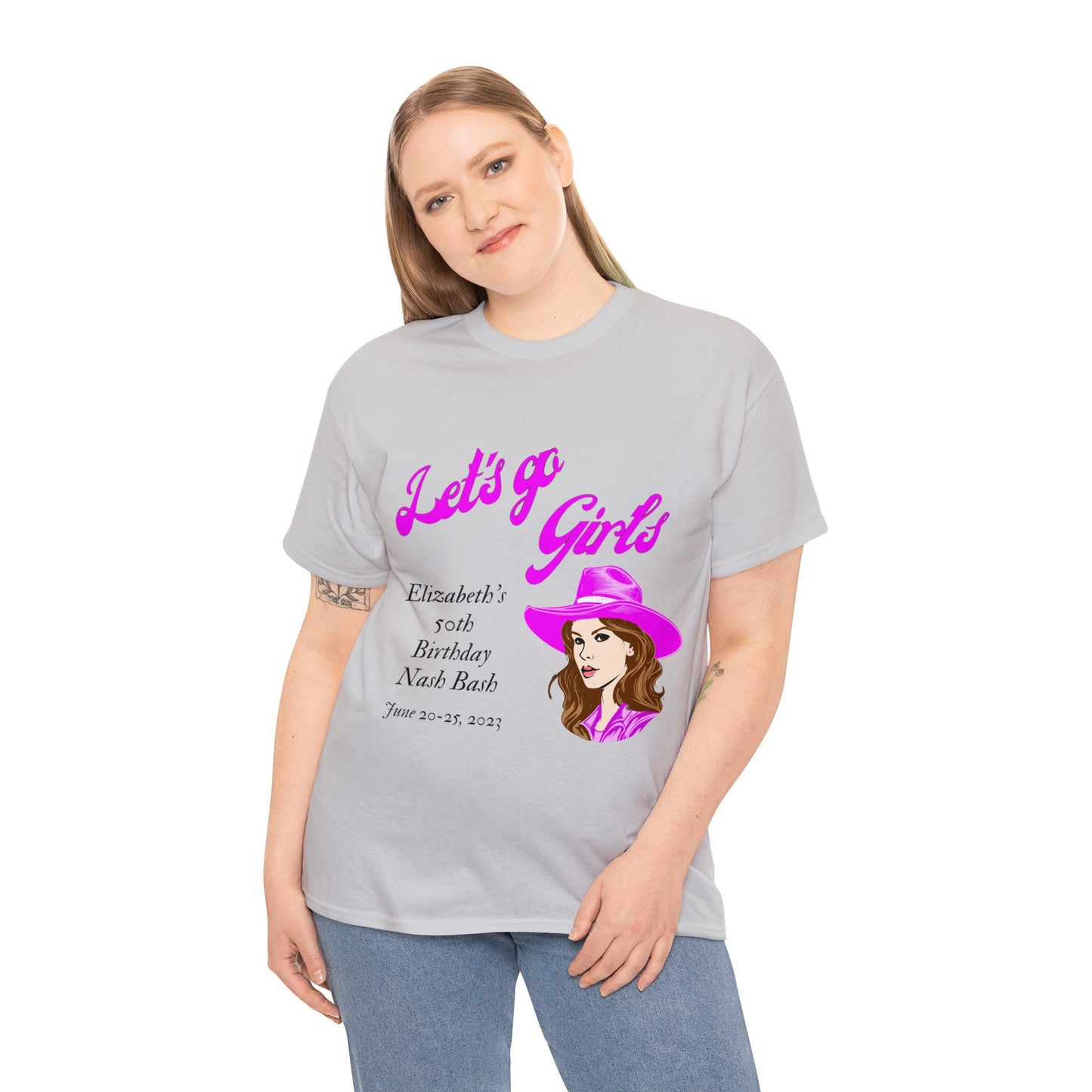 Personalized -- Let's Go Girls Heavy Cotton Tee