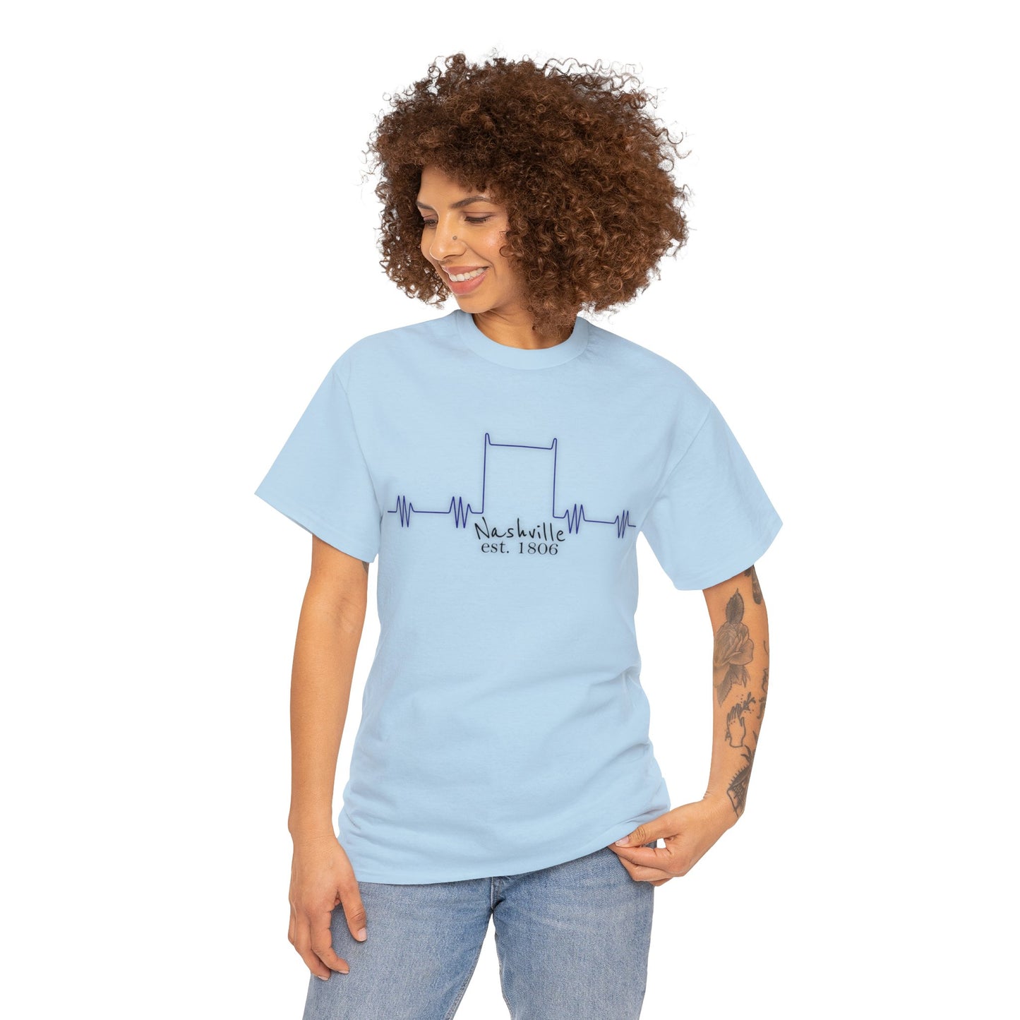 Nashville - Nashville Heartbeat Unisex Heavy Cotton Tee