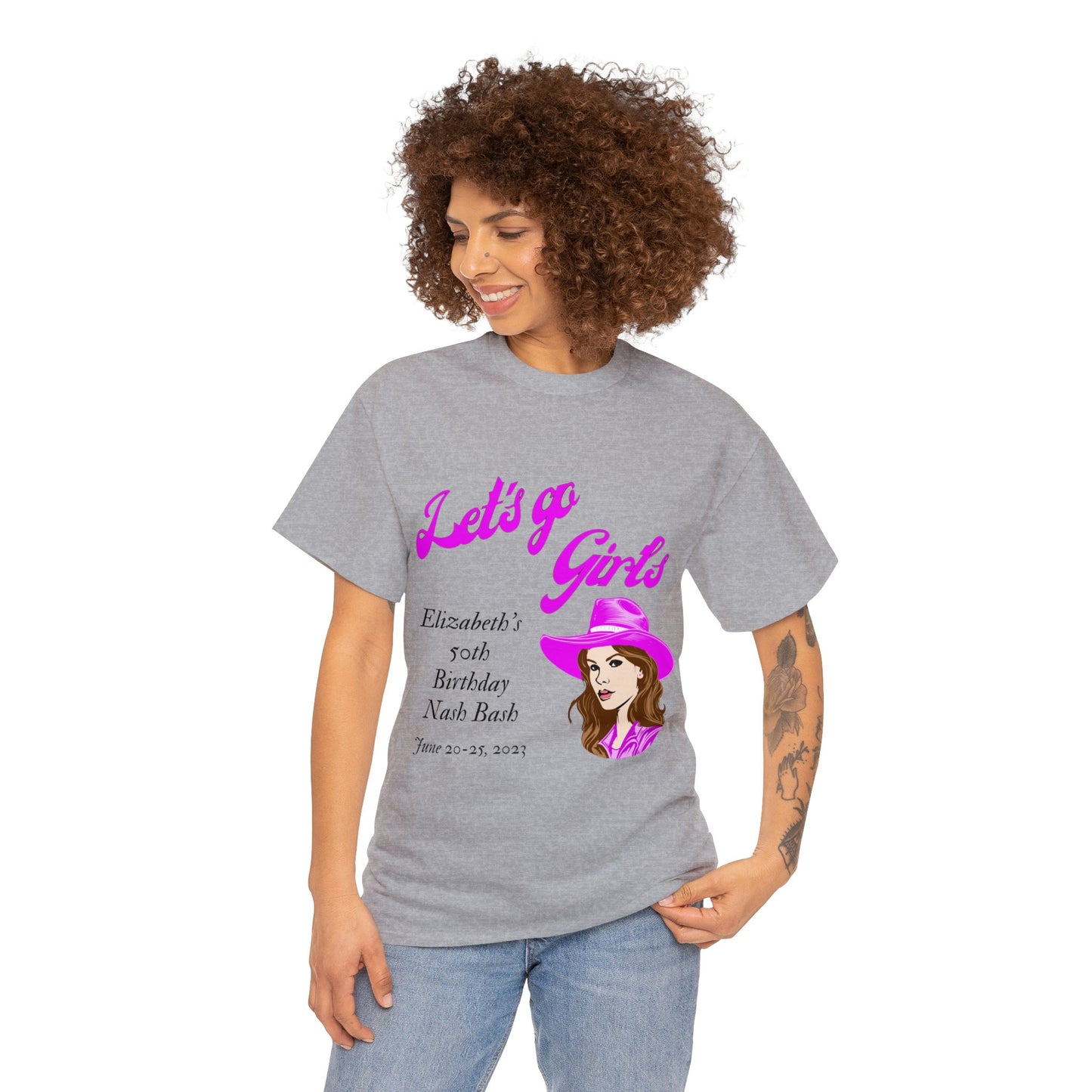 Personalized -- Let's Go Girls Heavy Cotton Tee