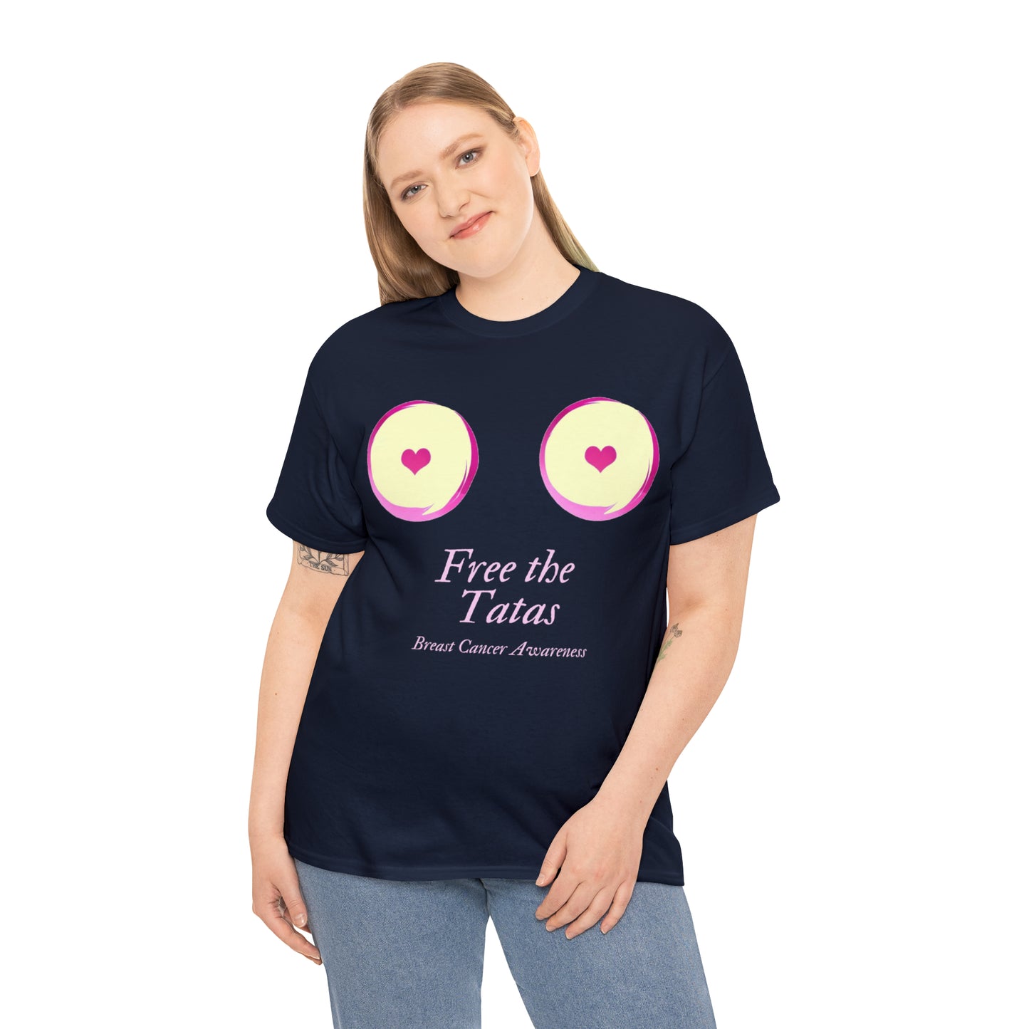 Free the Tatas Heavy Cotton Tee (White Graphic)