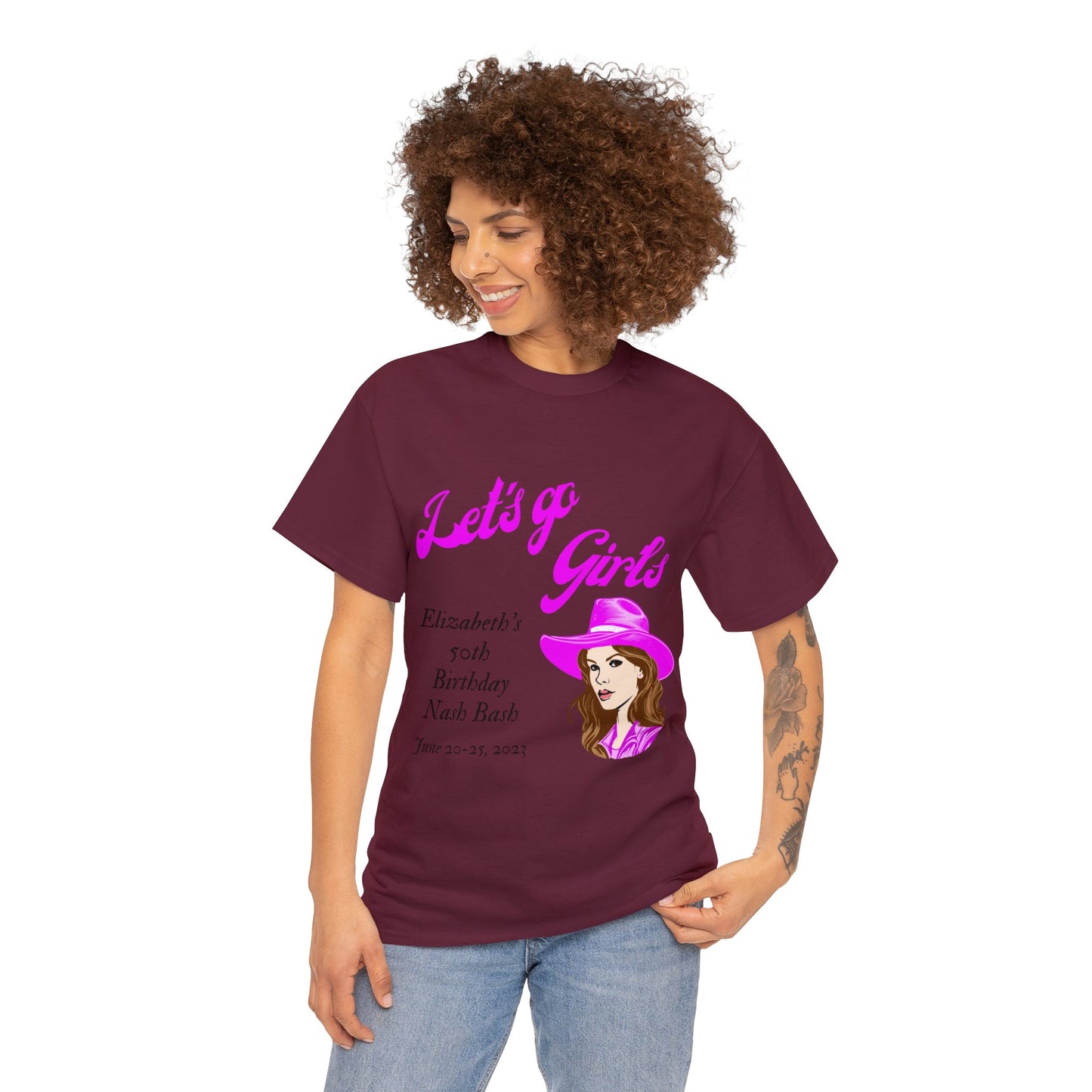 Personalized -- Let's Go Girls Heavy Cotton Tee