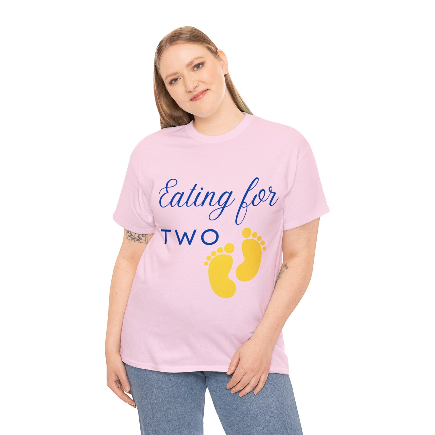 His/Hers - Eating for Two Unisex Heavy Cotton Tee (Black Graphic)