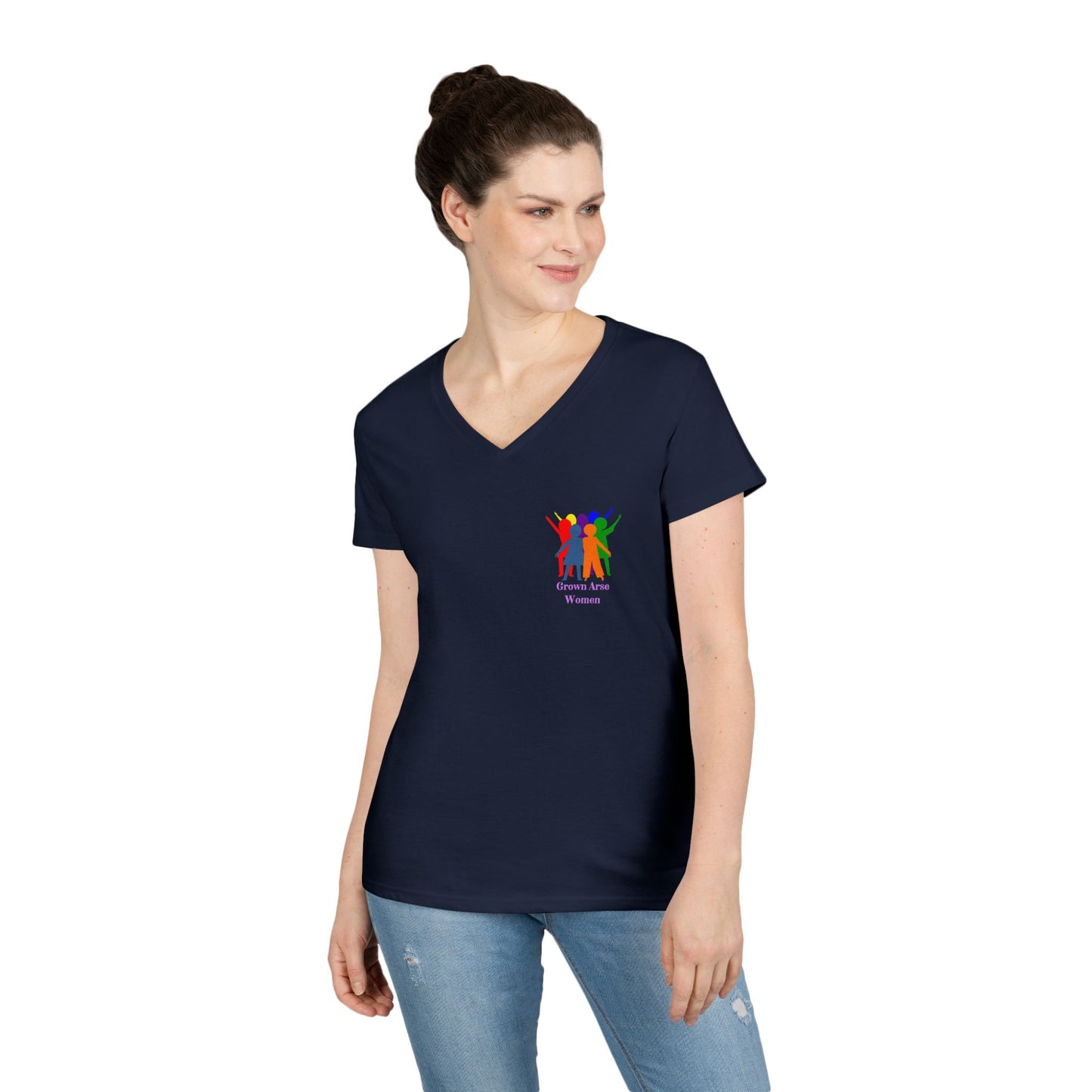 E. Grown Arse Women Group V-neck Tee