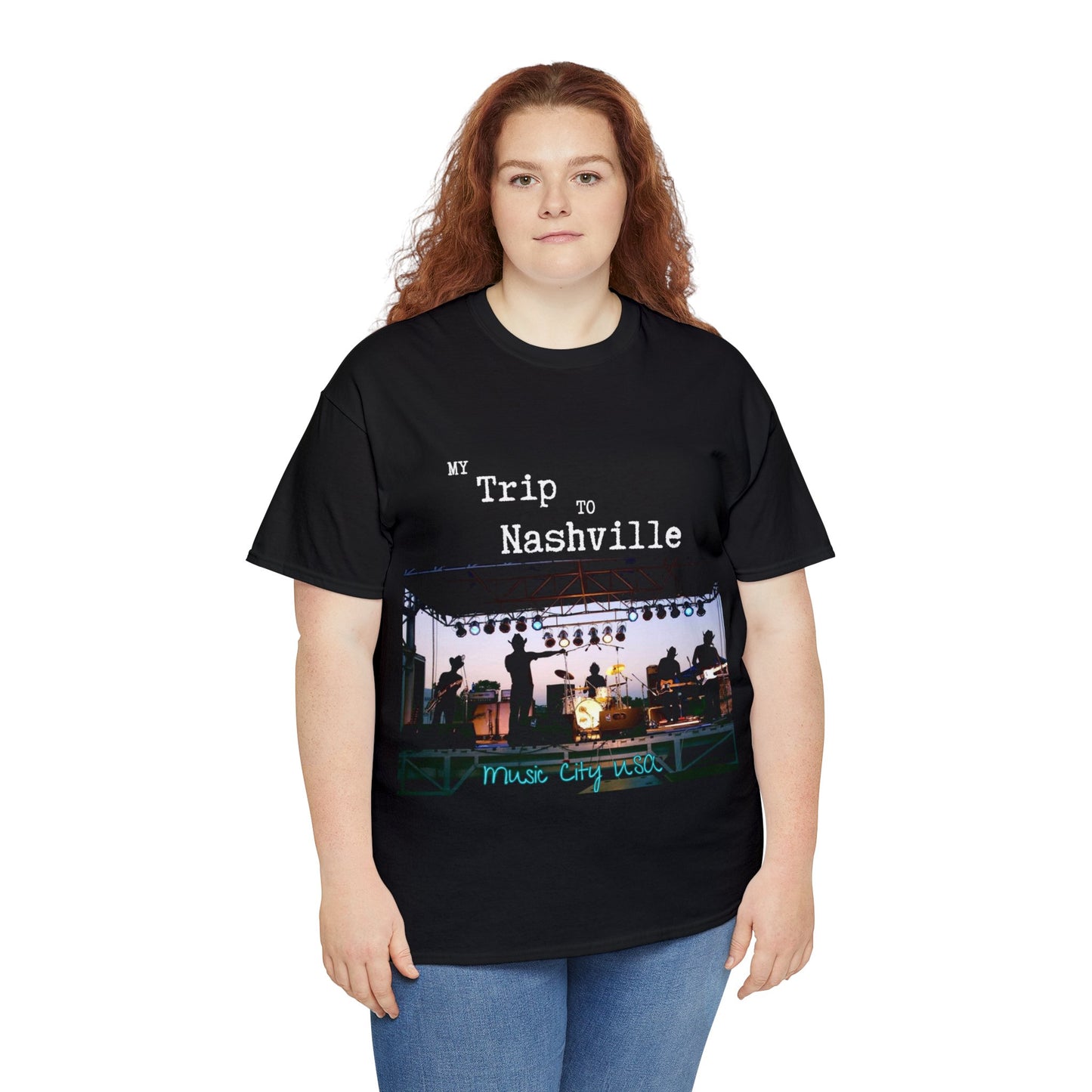 Nashville - My Trip to Nashville Unisex Heavy Cotton Tee (White Graphic)